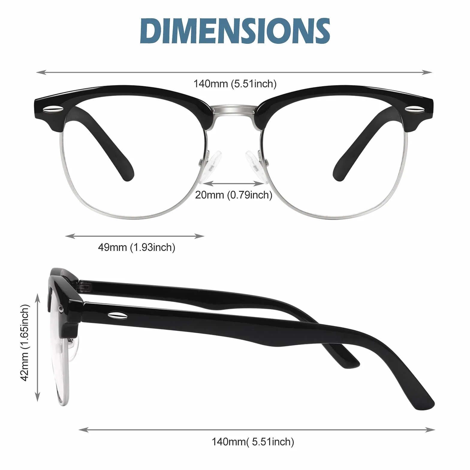 Happy Store CN56 Vintage Inspired Classic Horn Rimmed Nerd UV400 przezroczyste soczewki okulary