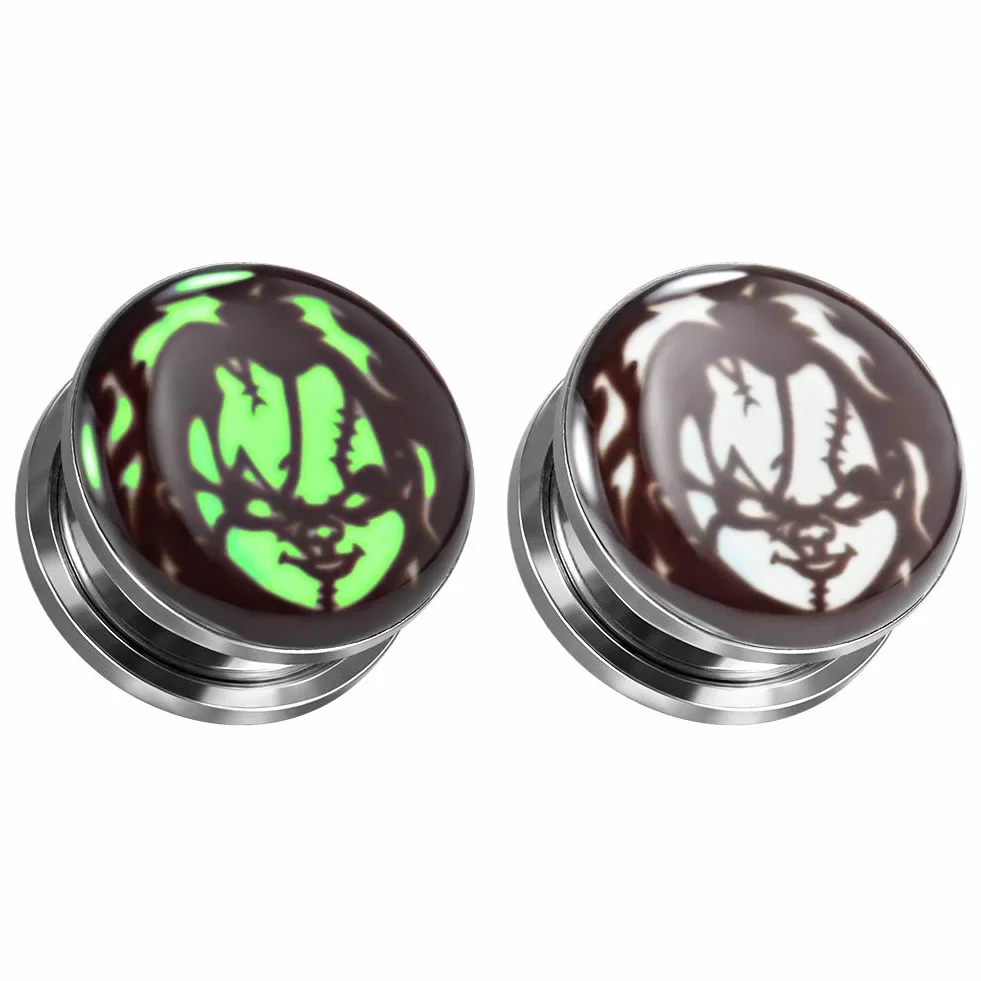 TBOSEN 8 szt. kolczyków ze stali nierdzewnej fluorescencyjnej epoksydowe kolczyki do uszu plug do uszu Plug Flesh Piercing biżuteria 6 mm - 30 mm, Drewno,