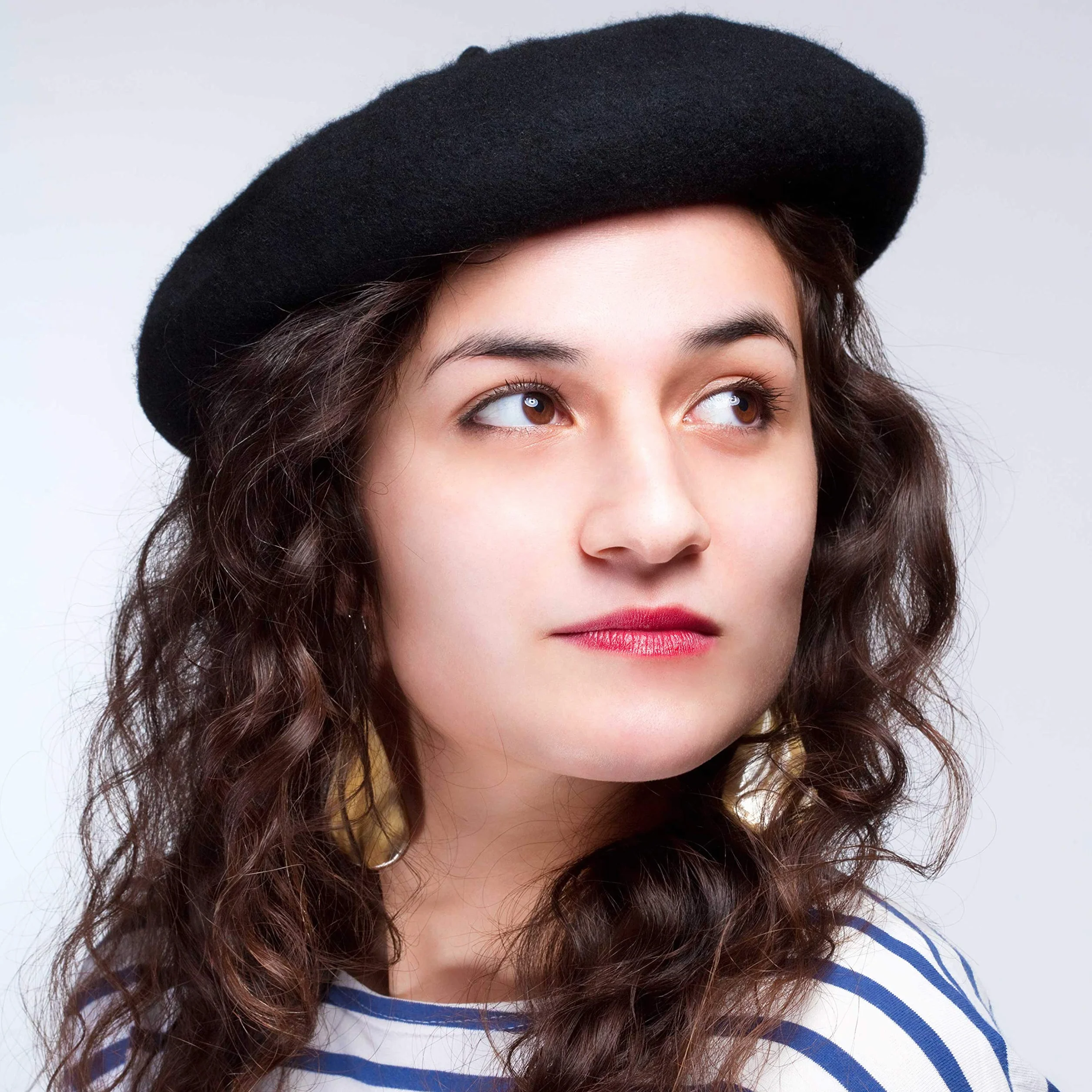 TRIXES Francuski beret kapelusz - fantazyjny kapelusz tematyczny - jeden rozmiar - damski beret gazeciarz czapka francuska czapka wełniana klasyczna jesień wiosna zima kapelusze - vintage francuski
