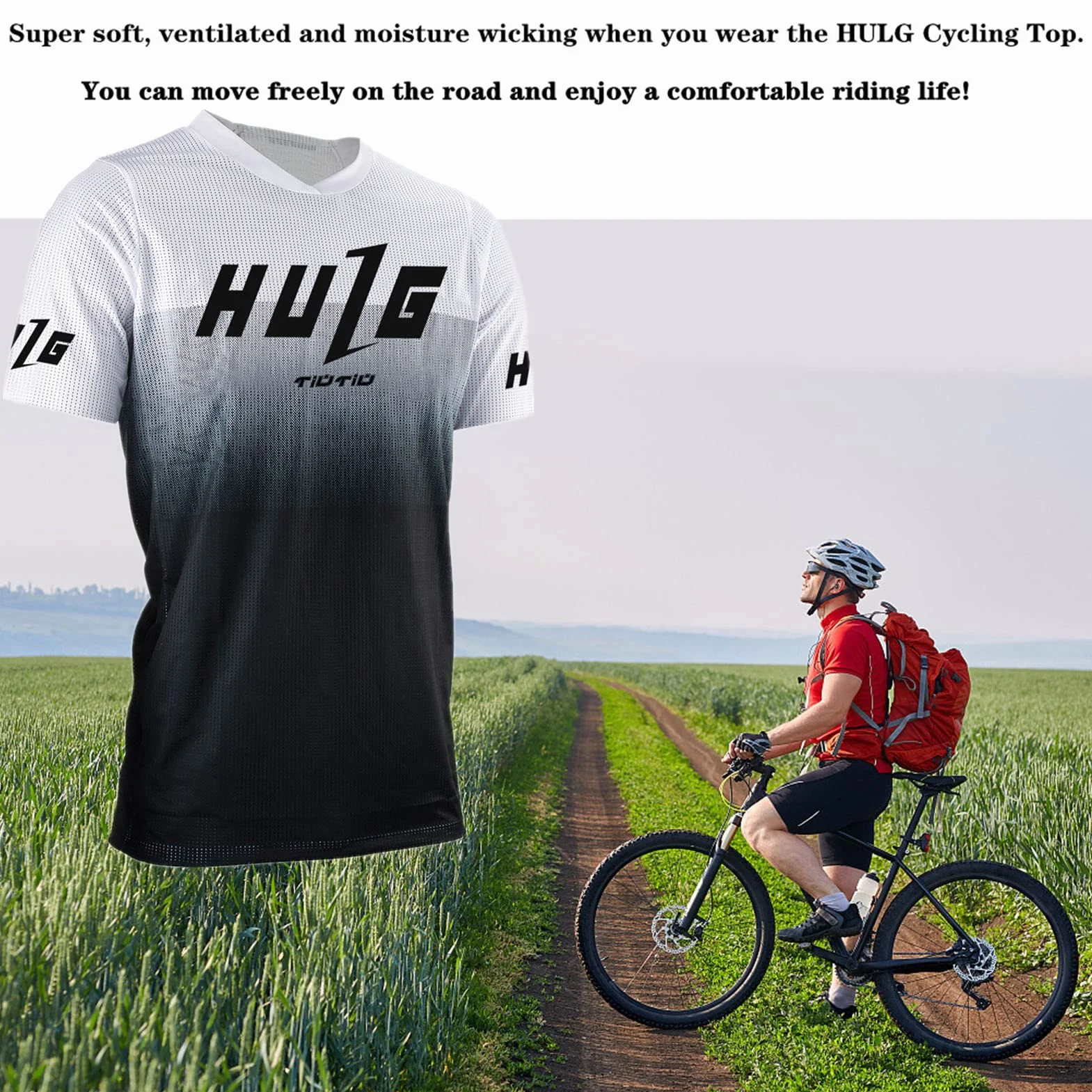 Męska koszulka MTB z krótkim rękawem, koszulka zjazdowa, męska odzież rowerowa odzież rowerowa/motocrossowa koszulka do roweru górskiego, miękka tekstura, odprowadzająca wilgoć MTB BMX