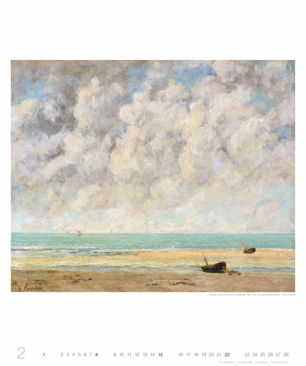 Die schönsten Meereslandschaften Kalender 2026: Der Sehnsuchtsort Meer dargestellt in großartigen Kunstwerken. Jahres-Wandkalender 2026 im Format 46 x 55 cm.