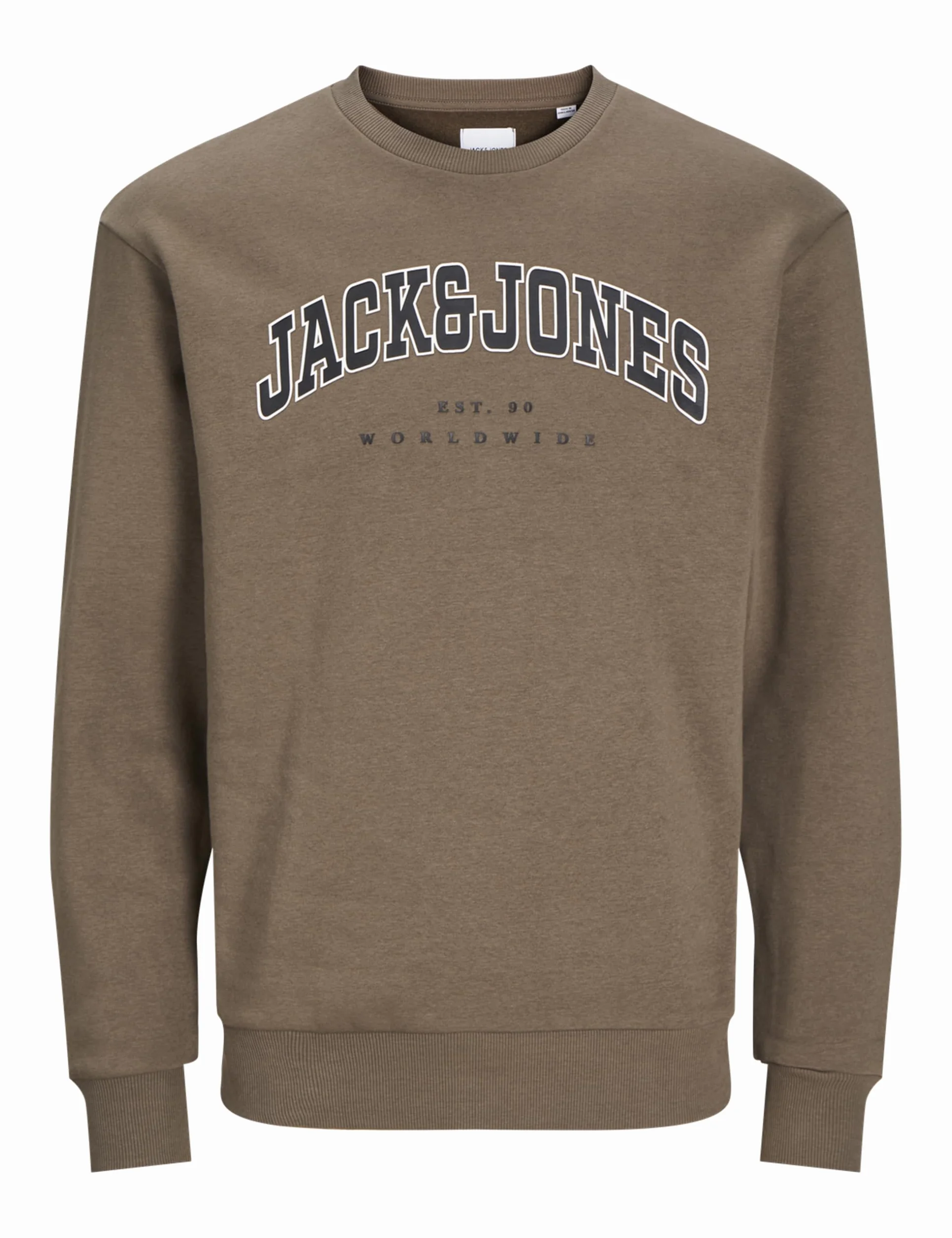 JACK&JONES JUNIOR JJECALEB Varsity Sweat Crew Neck SN JNR, Canteen/Fit: loose, 128