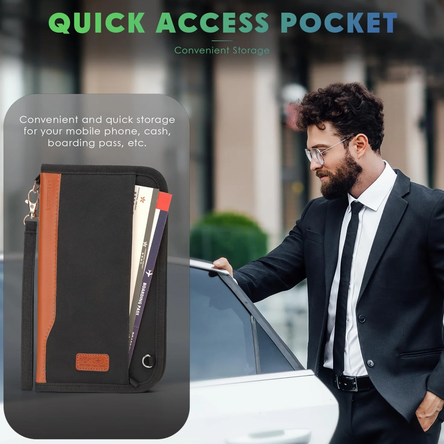 Portfel podróżny, rodzinny uchwyt na paszport, akcesoria podróżne blokujące RFID, organizer dokumentów na bilety, karty, gotówkę, długopis, klucze, wodoodporna okładka, etui z niezbędnymi