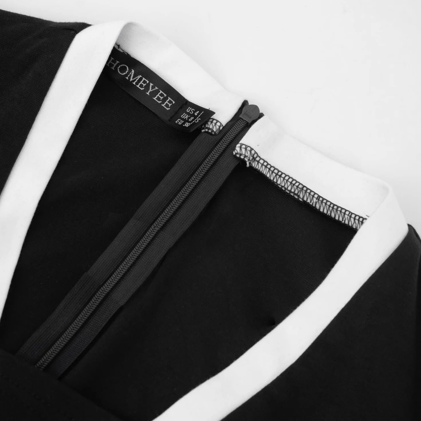 HOMEYEE Damska sukienka ołówkowa z rękawami 3/4 w stylu retro bodycon koktajlowa sukienka kopertowa B805