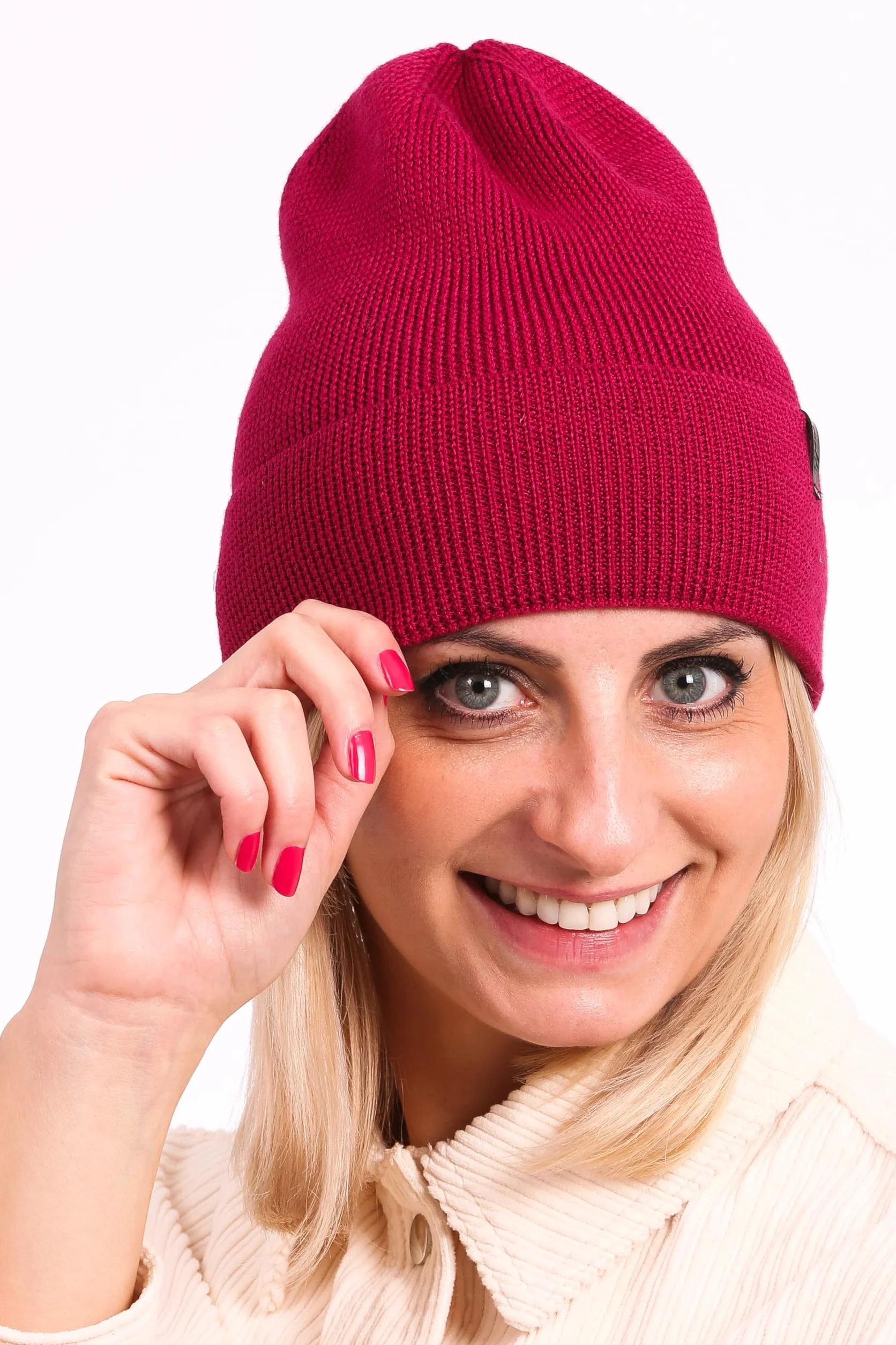 molti Damska czapka w 100% z wełny merynosów – ciepła czapka Slouch Beanie jesień/zima | oddychająca i miękka | rozmiary: 55-60 kolorów do wyboru