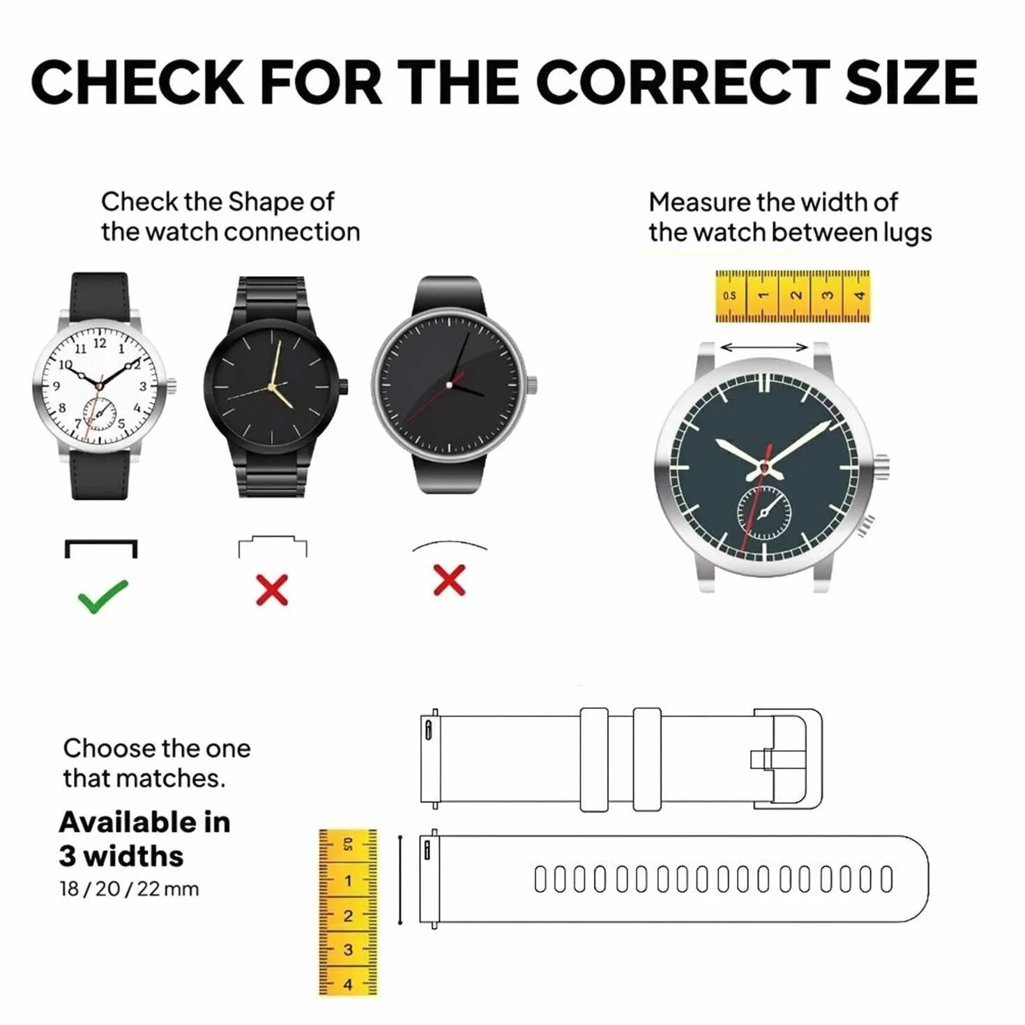 OcioDual Silikonowy pasek do zegarka, szybkie uwalnianie, kompatybilny z uniwersalnymi modelami 20mm-22mm-18mm, unisex