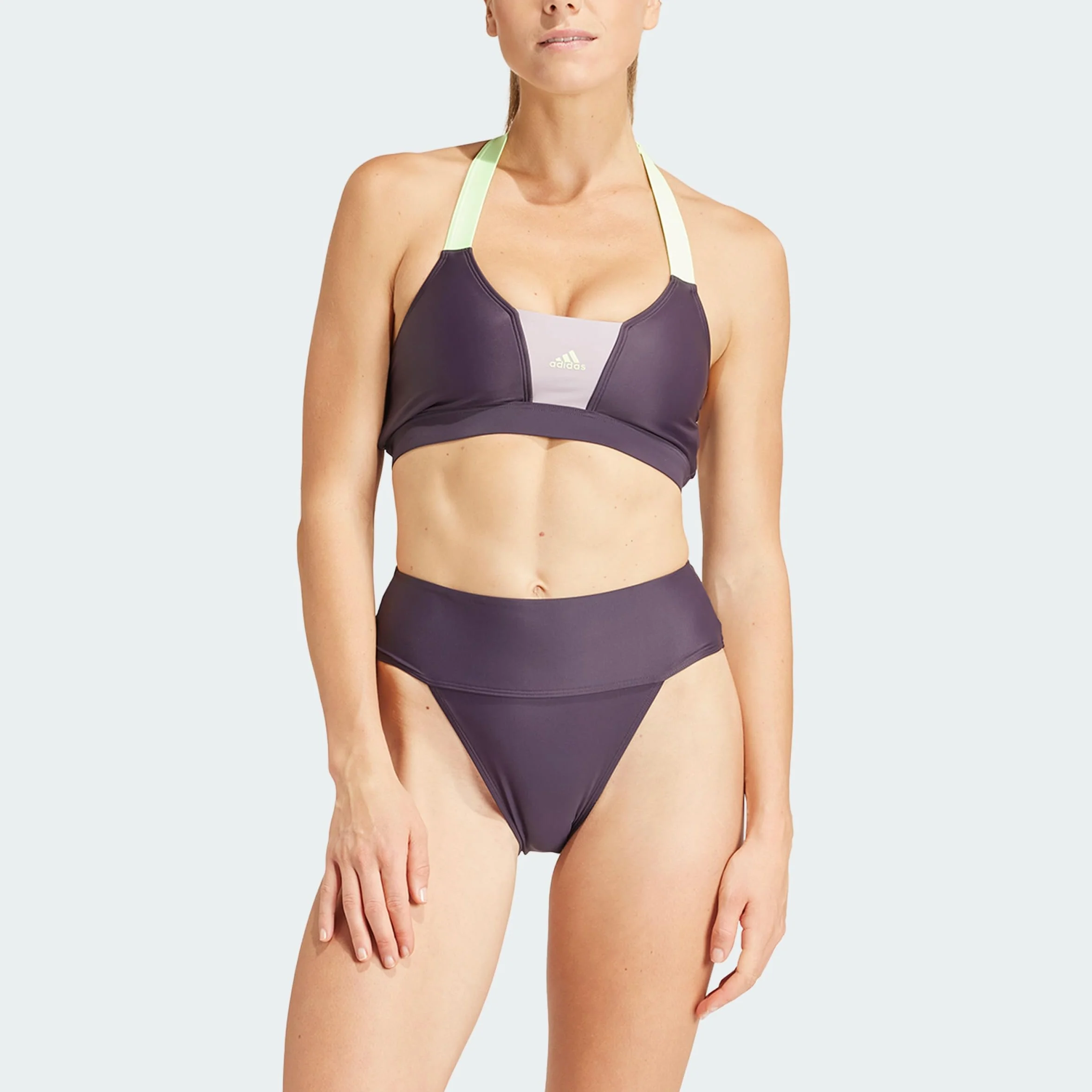 adidas Kobiety Sportswear Colorblock Bikini, Aurora Black/Preloved Fig, XS