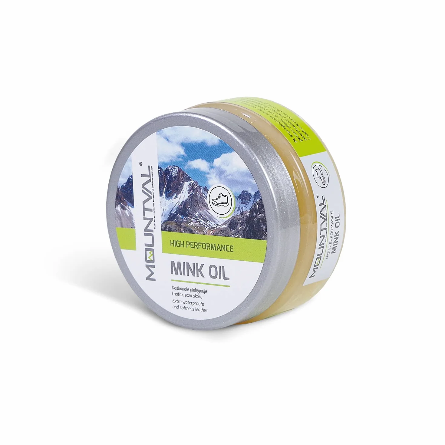 Mountval Mink Oil, Wysokiej Jakości Olejowa Pasta do Butów Odżywia i Chroni Buty przed Przemakaniem, Wosk do skóry