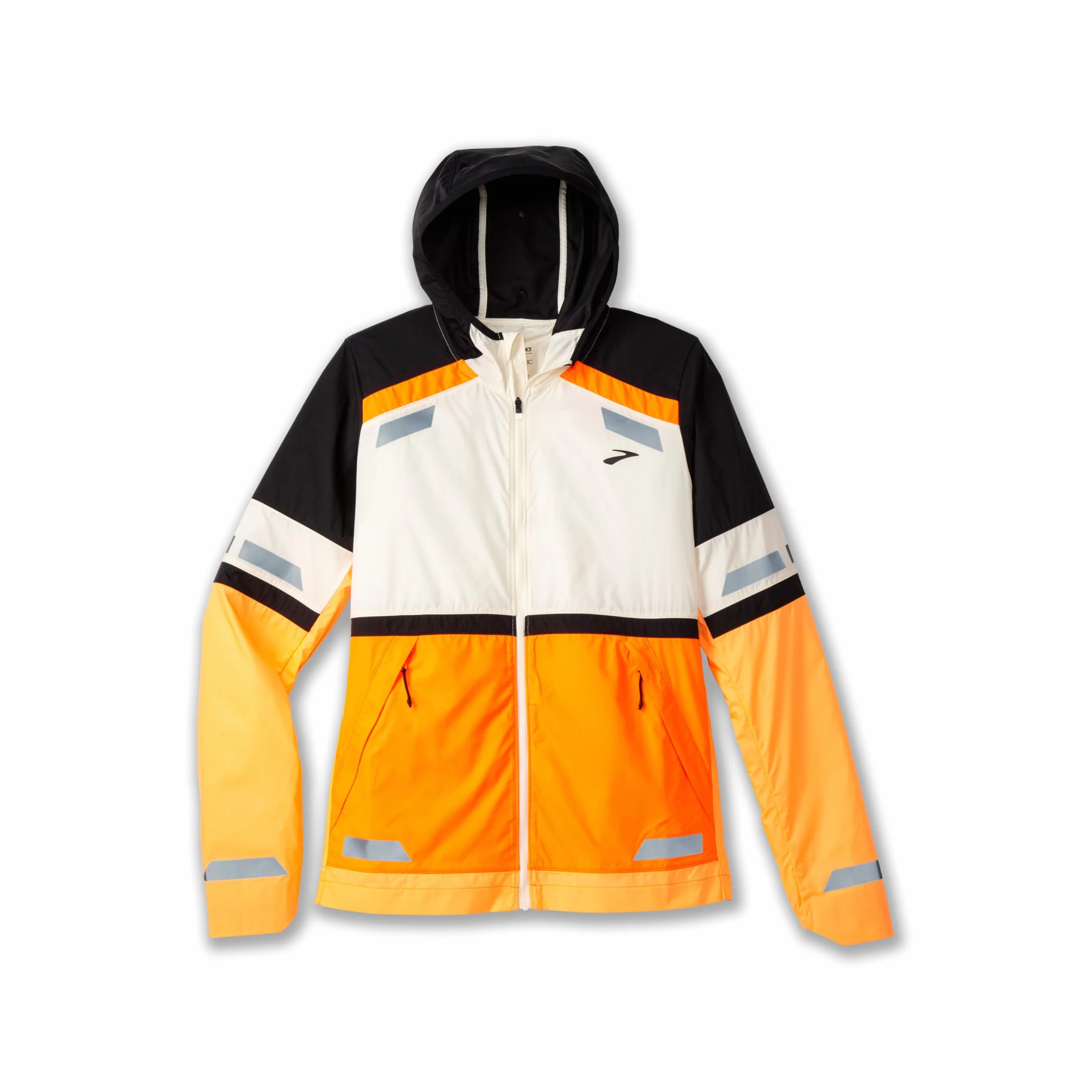 BROOKS 221689167 Run Visible Jacket 2.0 Damska kurtka Ecru/Fluor Flash/czarna, rozmiar 30