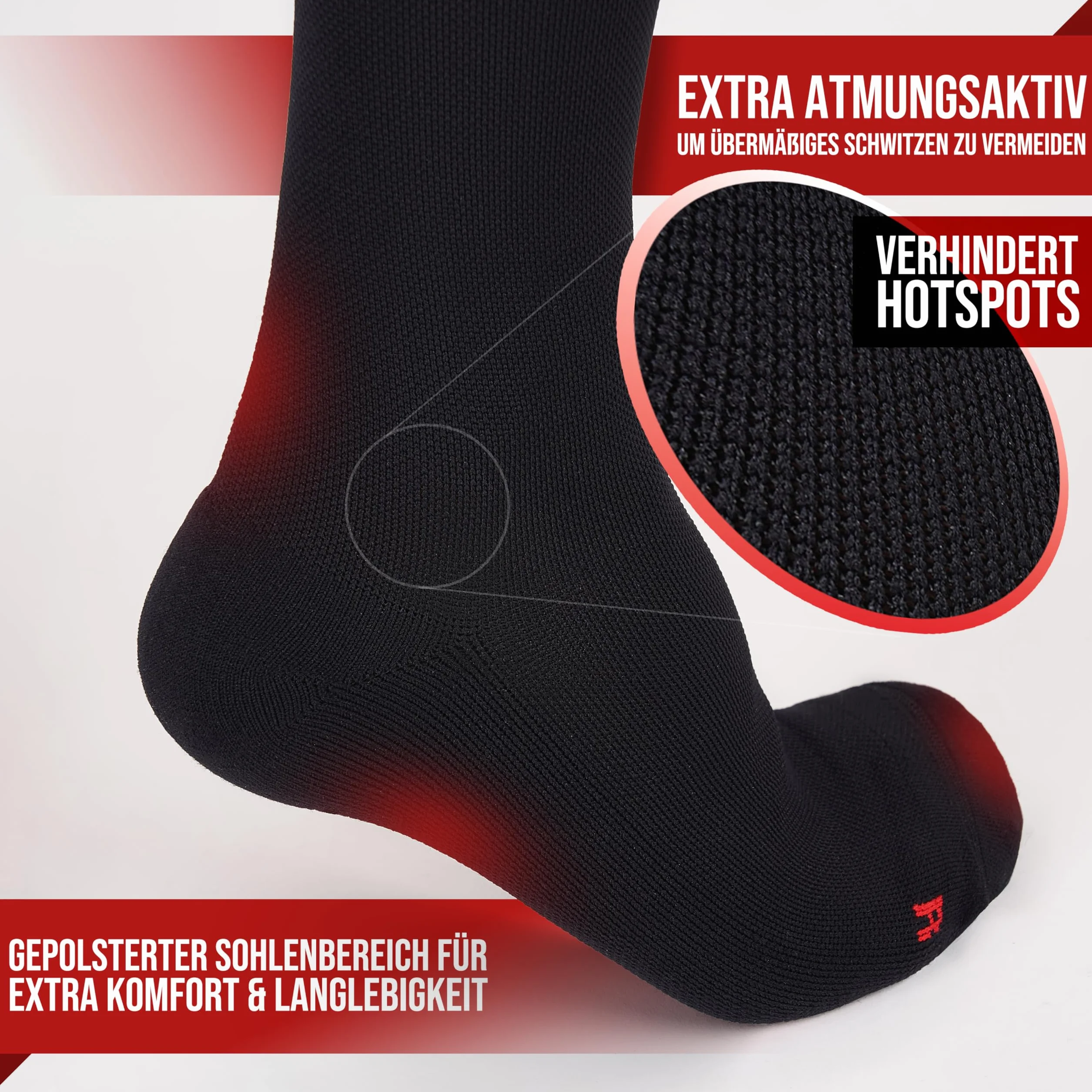 NEUMANN Pończochy uciskowe Premium żakardowe – dla kompresji i stabilności podczas biegania, uprawiania sportu, pracy i wielu innych – większa wydajność i szybszy odpoczynek (rozm. 35-38, 20-30mmHg)