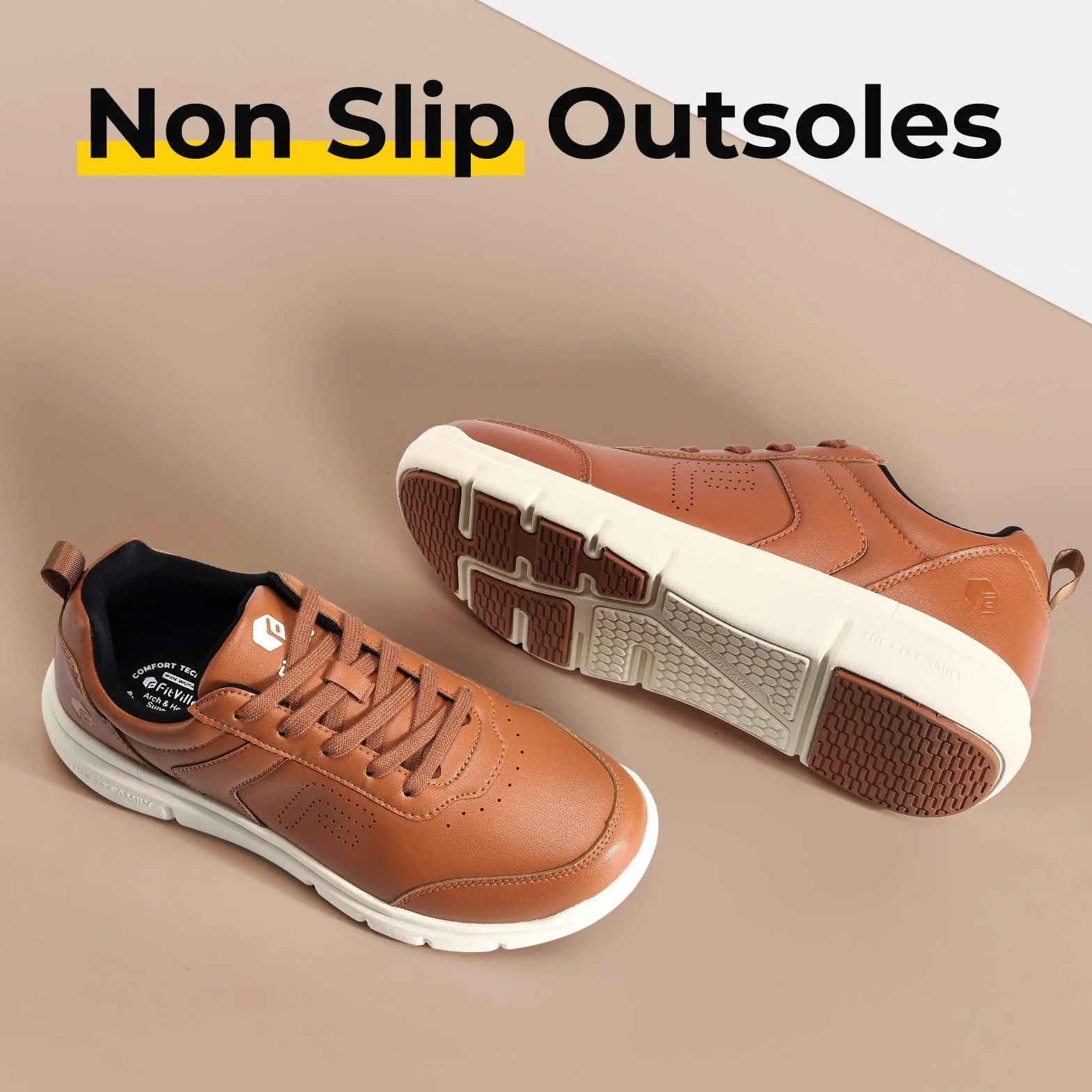 Fitville Extra Wide Buty Codzienne Męskie Super Miękkie Skórzane Trampki Sportowe Klasyczne Buty Sportowe Biznesowe Buty Sportowe Na Co Dzień Oddychające Buty Do Chodzenia
