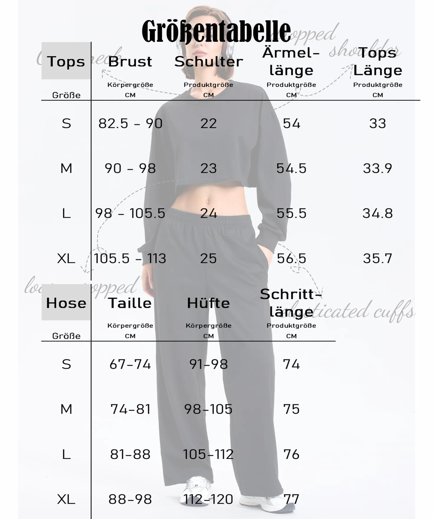 Navneet Dwuczęściowy damski dres do joggingu, oversize, bez pleców, top, zestaw wypoczynkowy, spodnie do biegania, baggy, bluza z kapturem, zestaw