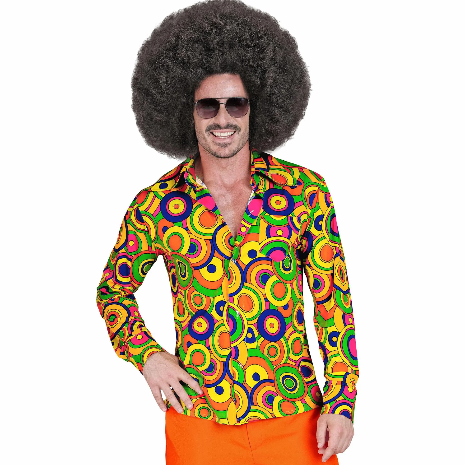 W WIDMANN MILANO Party Fashion – koszula z lat 70., koszula męska, styl disco, kostiumy karnawałowe
