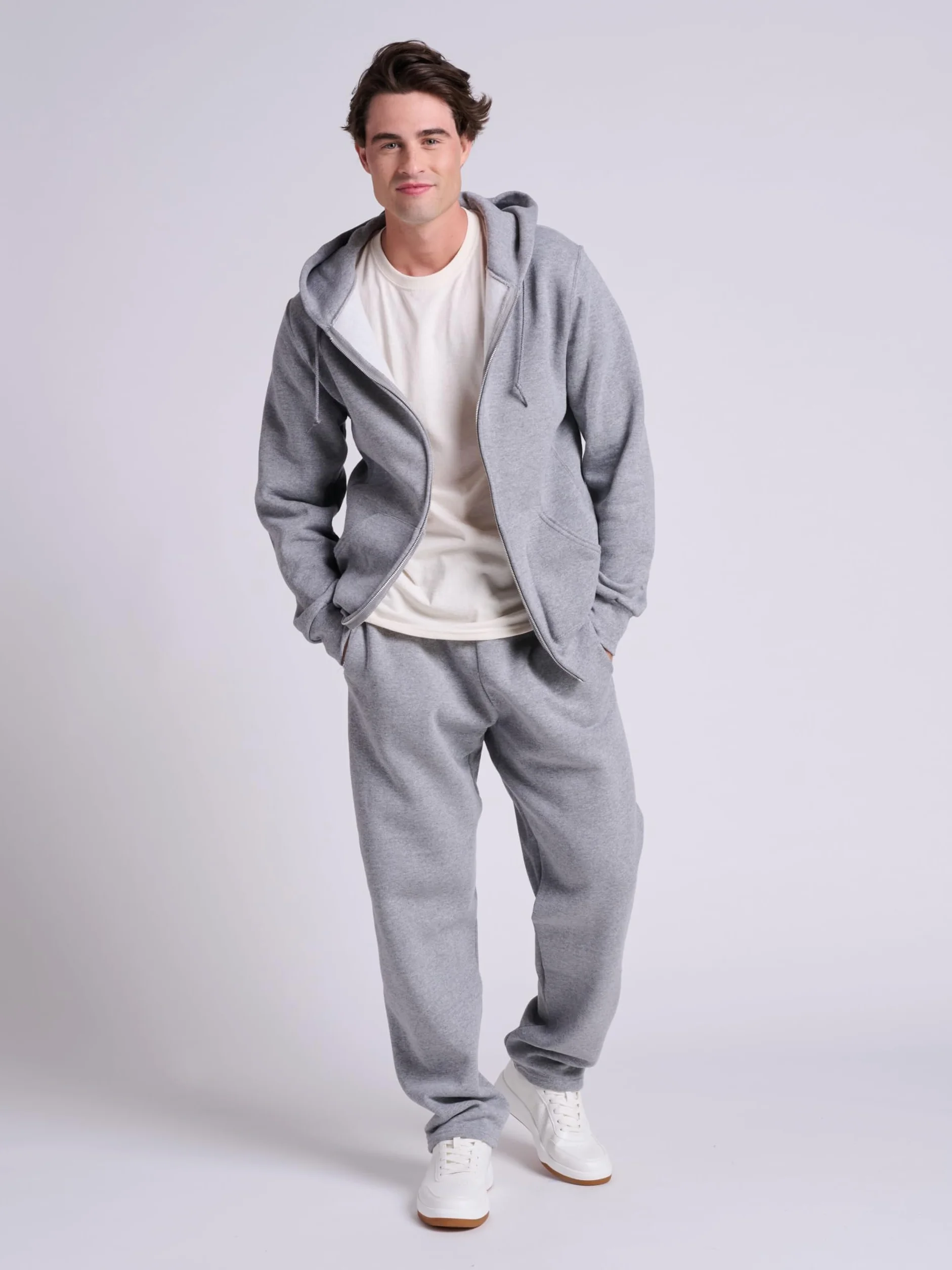 Russell Athletic Męskie spodnie dresowe Dri-Power Open Bottom z kieszeniami, Oxford, 3XL
