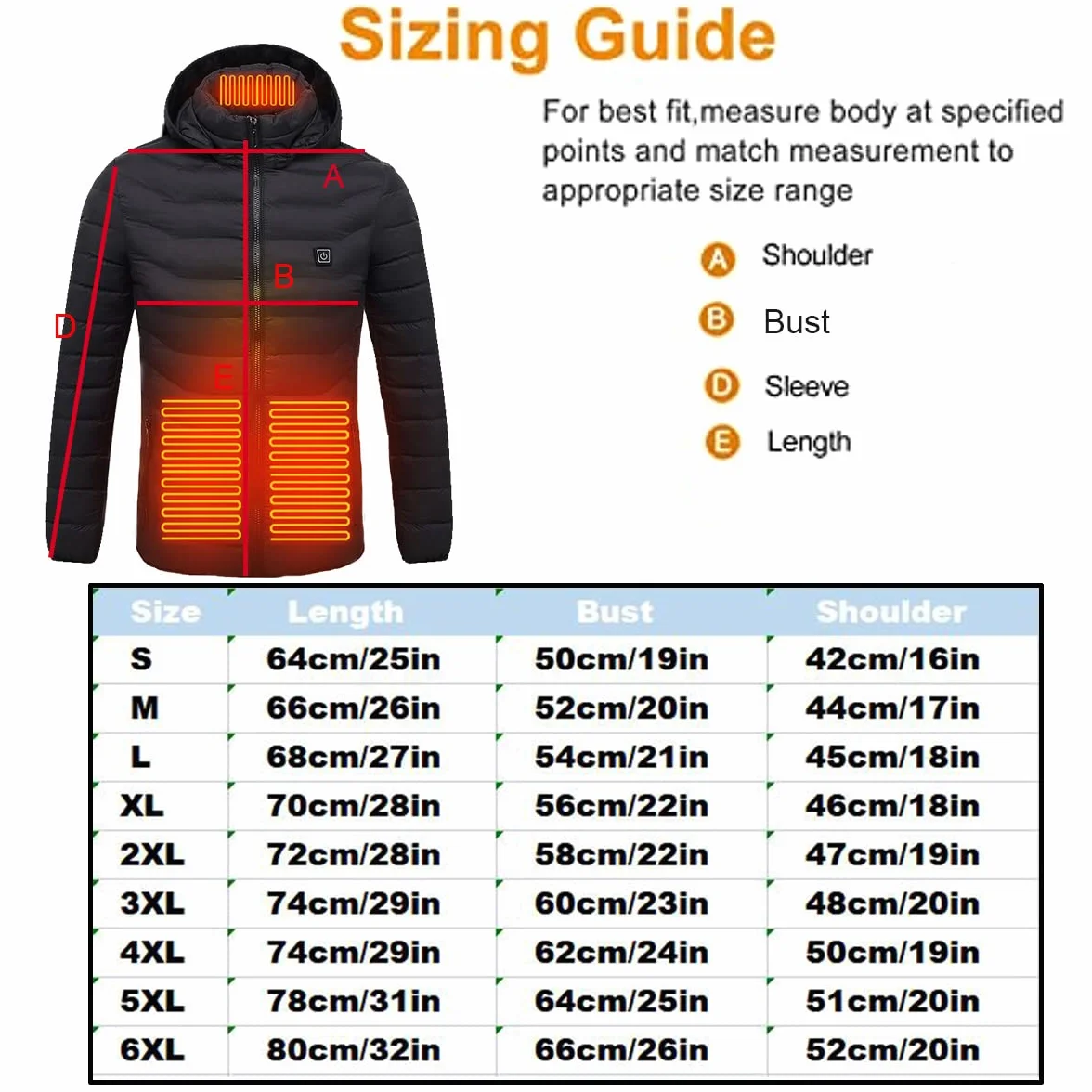 scosao Heated Jacket Rechargeable Heated Coat 8 Heat Zones for Women and Men with Detachable Hood Winter Outdoor Warm Jackets