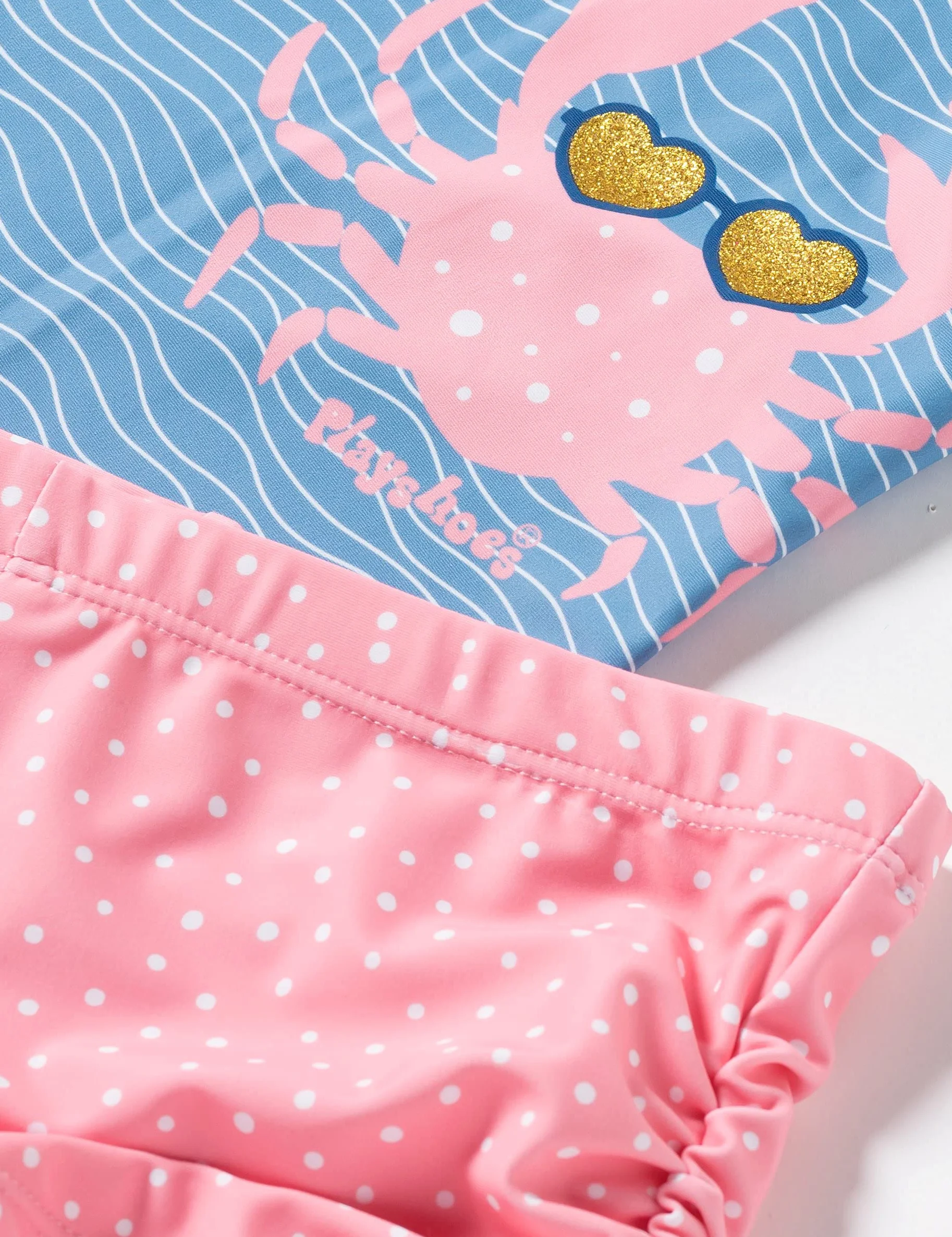 Playshoes Podstawowy zestaw Krebsa Zestaw koszul Schwimm dziewczyny, niebieski/różowy, 98-104