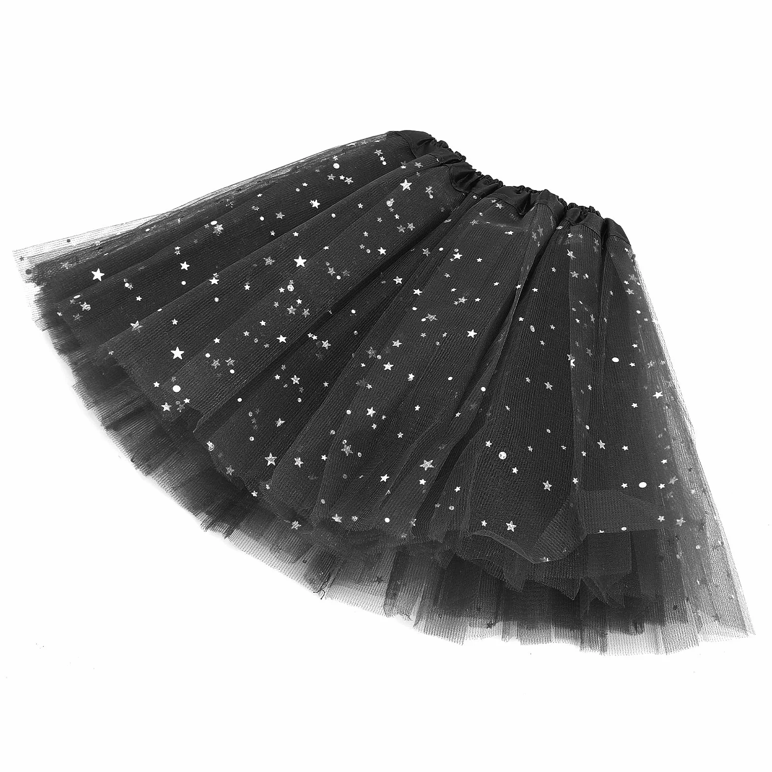 WLLHYF Dziewczęce spódnice tutu, 3 warstwy tiulowe cekiny gwiazda taniec baletowy spódniczka tutu księżniczka świąteczna spódnica dla dziewczynki malucha 2-8 lat