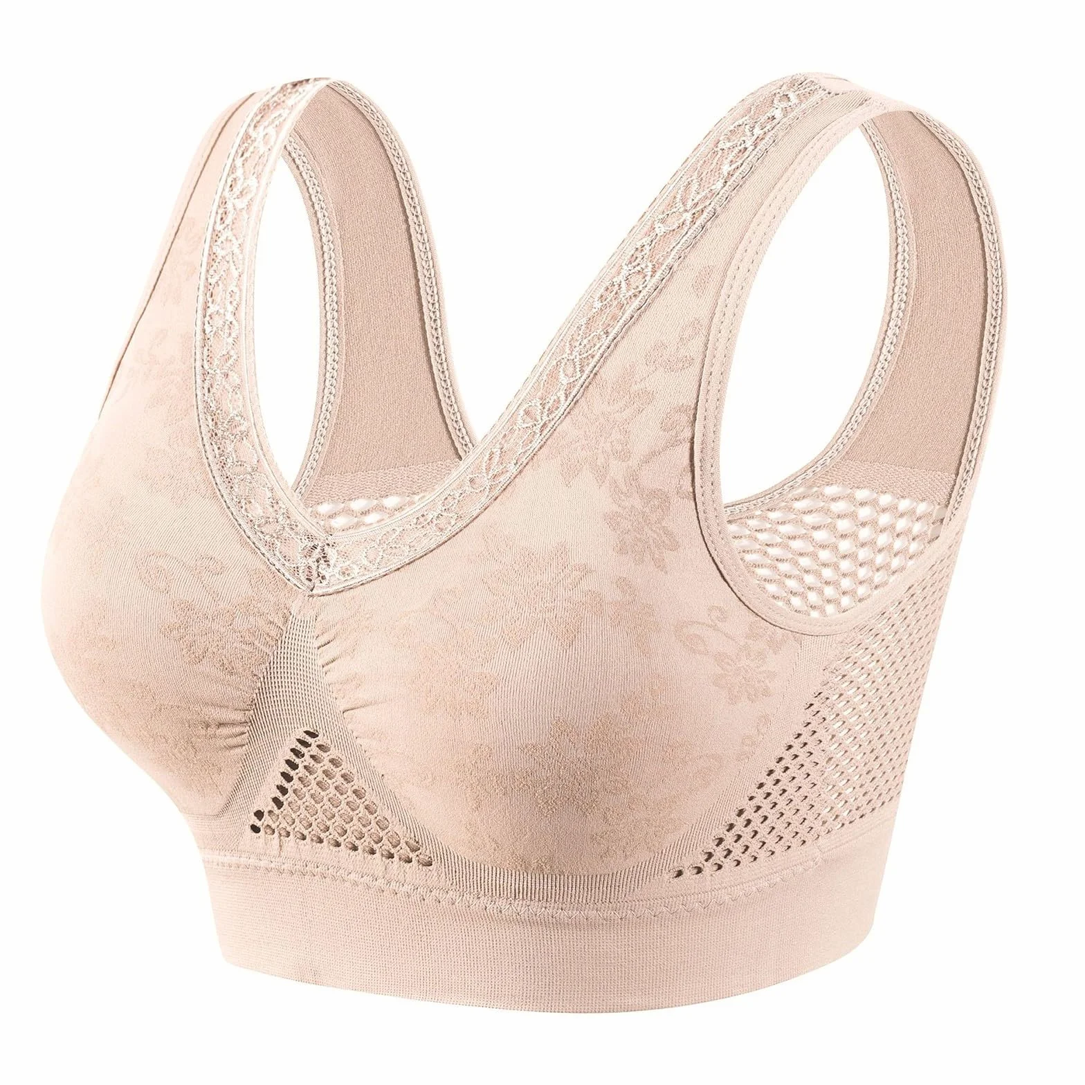 Biustonosze damskie miękkie oddychające skondensowana bielizna wygodna wewnątrz fiszbiny środkowa mama kamizelka sportowa nylon biustonosz zapięcie z przodu biustonosze sportowe dla kobiet UK