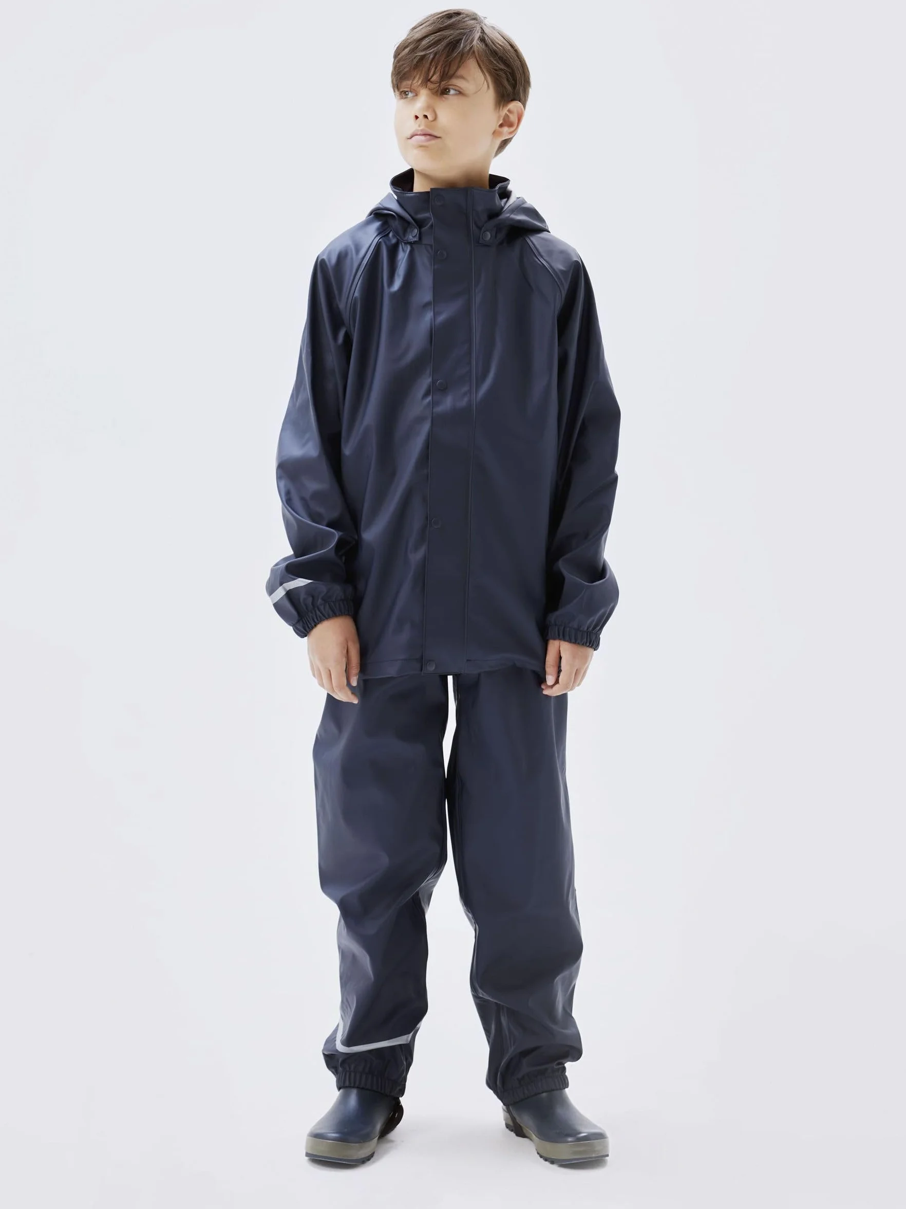 NAME IT Nkndry Rain Set Noos Zestaw Przeciwdeszczowy Uniseks, Niebieski (Dark Sapphire), 110