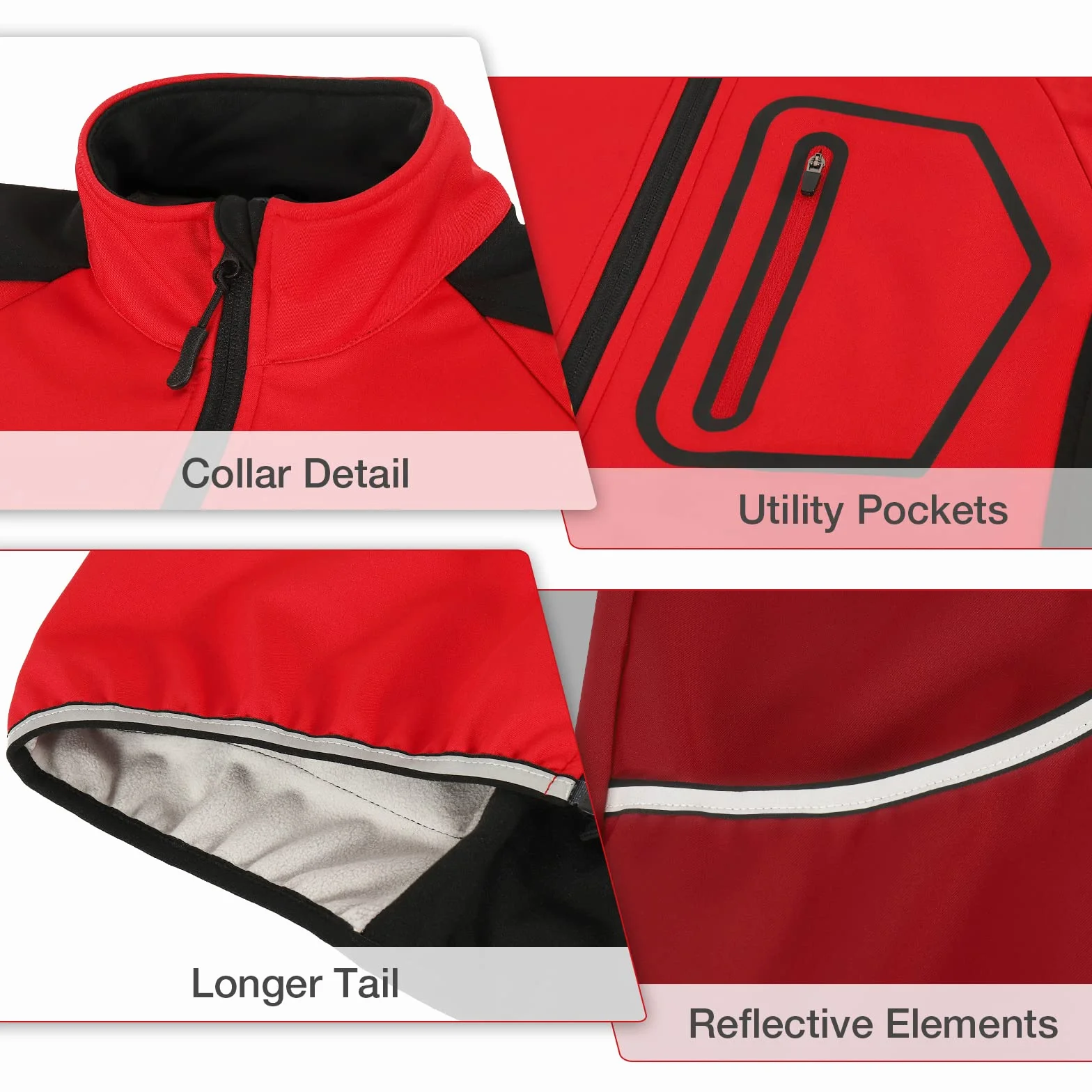 BERGRISAR Męska kurtka rowerowa, zimowa, softshell, polarowa, kurtka rowerowa, termiczna wiatrówka do biegania BG011