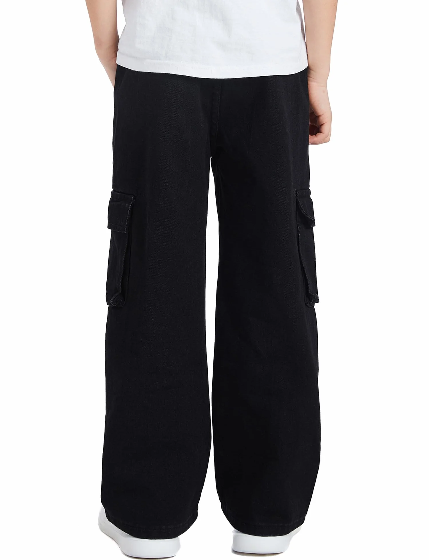 SEAUR Cargo Jeans Y2K Hip Hop spodnie Baggy z gumowym ściągaczem, dziecięce spodnie cargo, Streetwear EU 128-152 (8-12 lat)