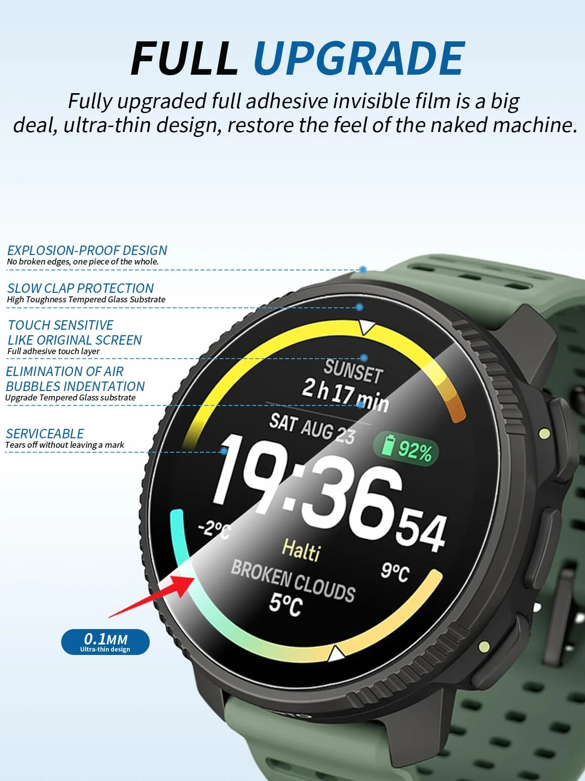(3 sztuki) folia ochronna do zegarka Suunto Vertical 2 Smartwatch, yystao hartowane szkło folia ochronna na wyświetlacz, wysoka rozdzielczość, odporna na zarysowania, wrażliwa na dotyk, twardość 9H
