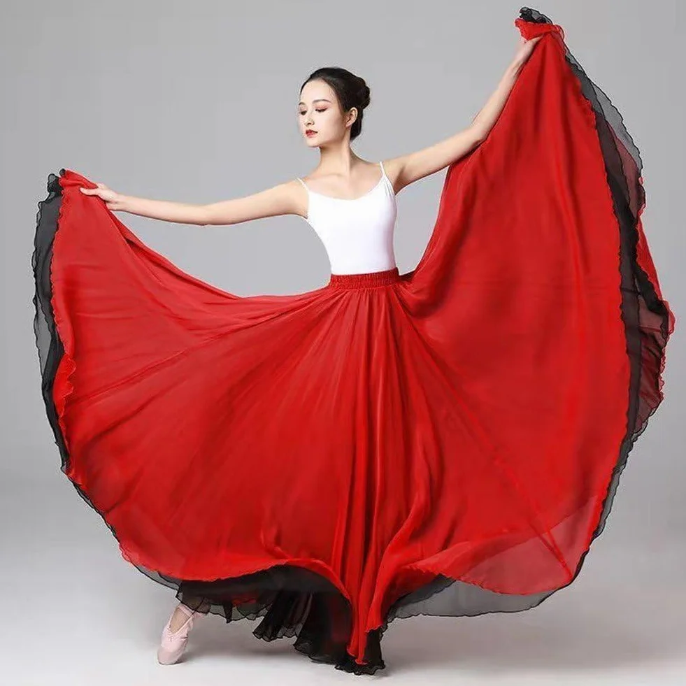 Spódnica do tańca brzucha dla kobiet spódnica taneczna flamenco spódnica do tańca brzucha spódnica do tańca brzucha czerwone spódnice długie koło pełne koło tancerz brzucha