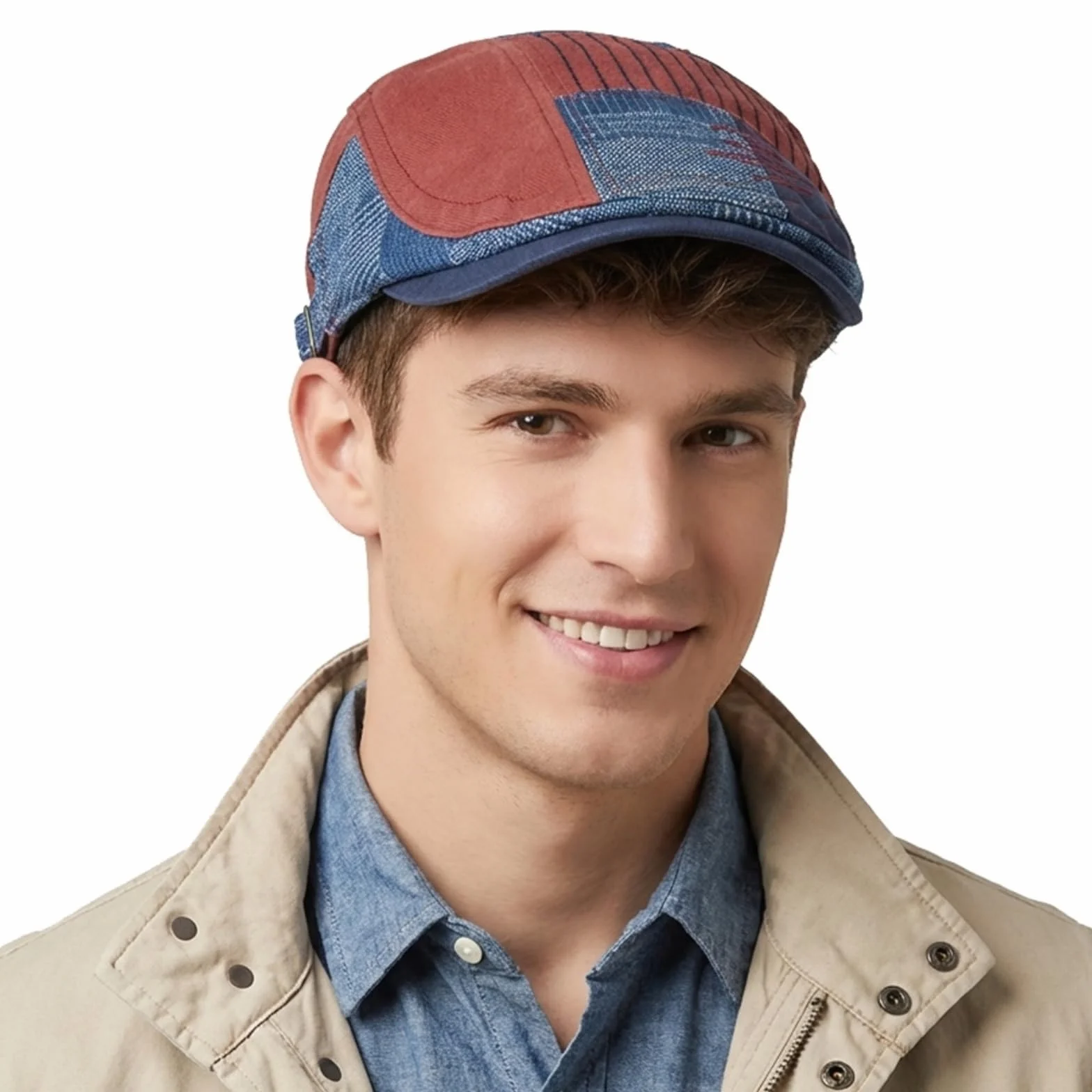Męska czapka z daszkiem z daszkiem, patchworkowa czapka beret, czapka z daszkiem Gatsby Newsboy Cap czapka golfa