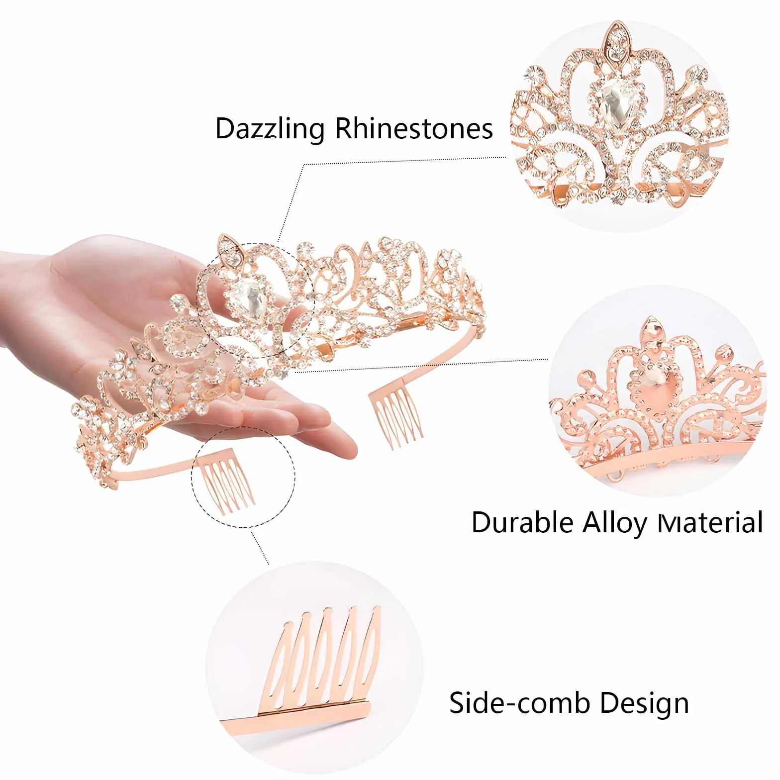 Bride to Be Sash and Veil Szarfy dla panny młodej Welon z grzebieniem Opaska dla panny młodej Tiara na wieczór panieński Różowe złoto Dekoracje ślubne