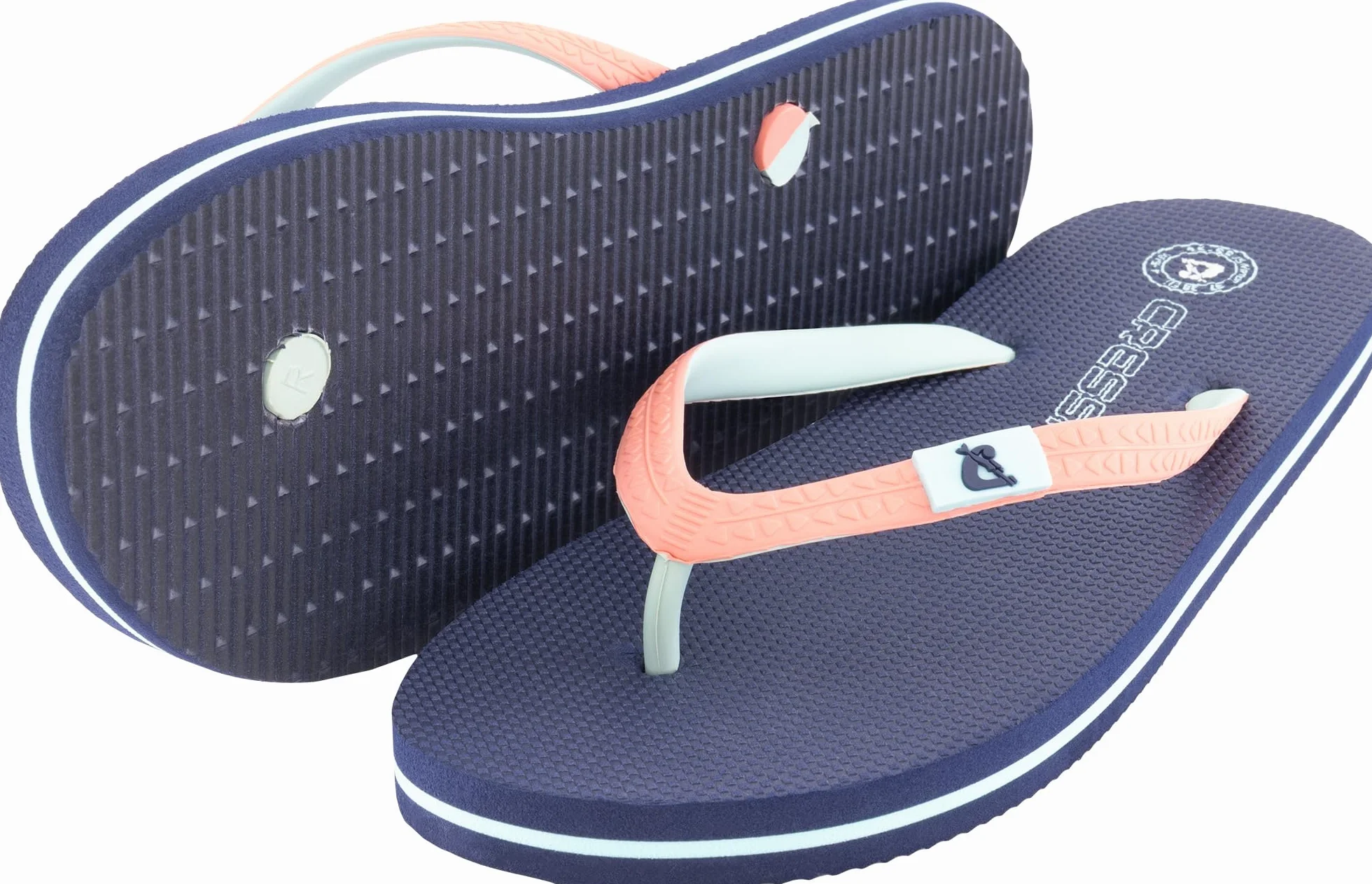 CRESSI since 1946 - St Tropez Flip Flops - Perfect for Beach, Sea, Pool, Gym, Leisure, Quick Drying, Soft Shock Absorbing, Non Slip, Navy/Pink - 39/40 EU