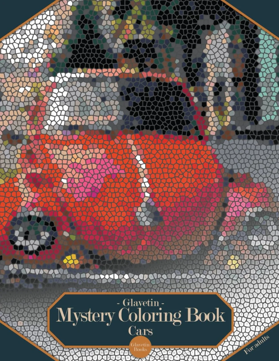 Glavetin - Mystery Coloring Book - Cars: Coloring book by number for adults in a mosaic style: 8