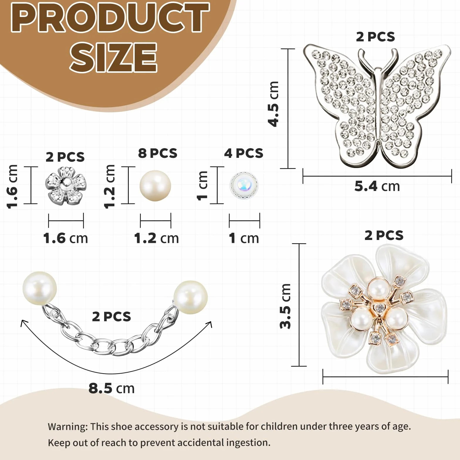 20 sztuk Crocs Ornamenty, Charms Crocs z perłowymi łańcuchami, Pin Crocs Motyle Deco, Kwiaty Croc Pin, Zdejmowane DIY Akcesoria Croc dla kobiet Dorosłych