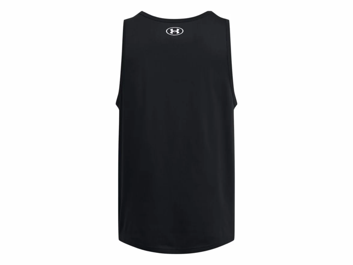 Under Armour Męska koszulka bez rękawów z logo sportowego, (001) czarny/biały, L