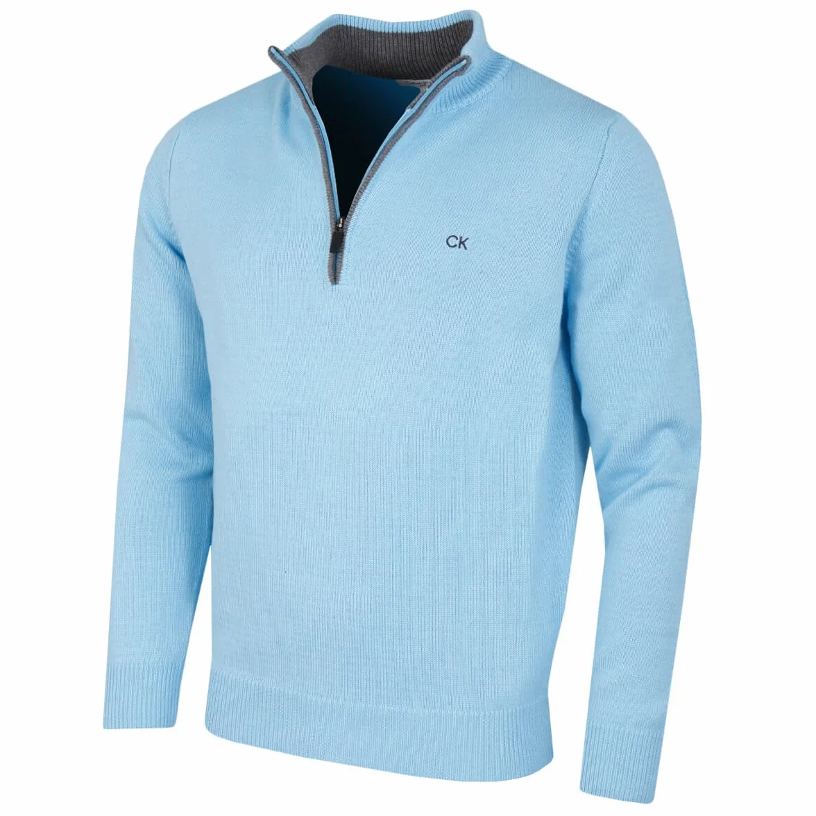 Calvin Klein Meski gruby bawelniany sweter z zamkiem blyskawicznym 1/2