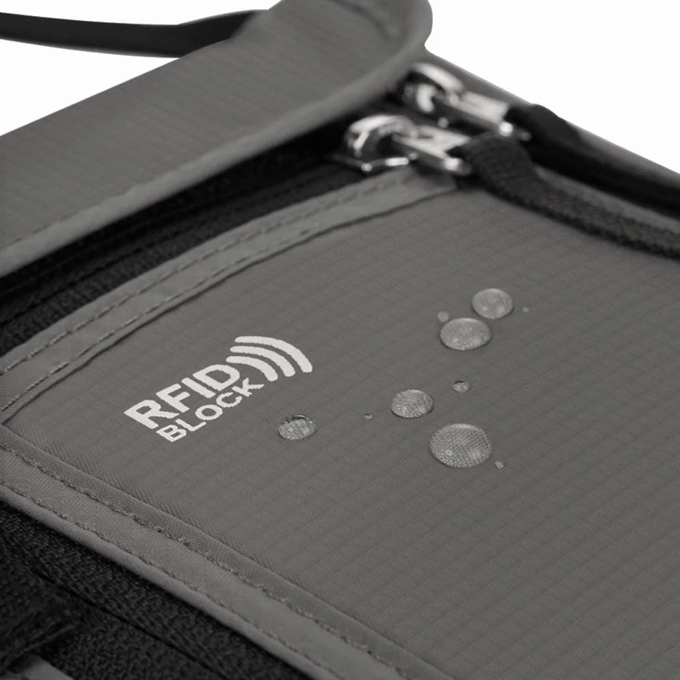 Torba na szyję, blokująca RFID, ochrona przed kradzieżą, wodoodporna torba paszportowa, torba na dokumenty, szary, S, Nowoczesny