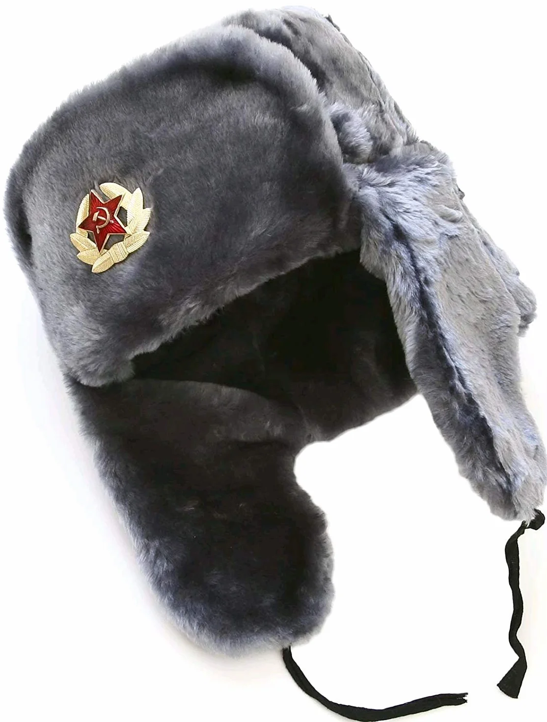 Rosyjska armia radziecka futro wojskowy kozak uszanka kapelusz, Szary, XS