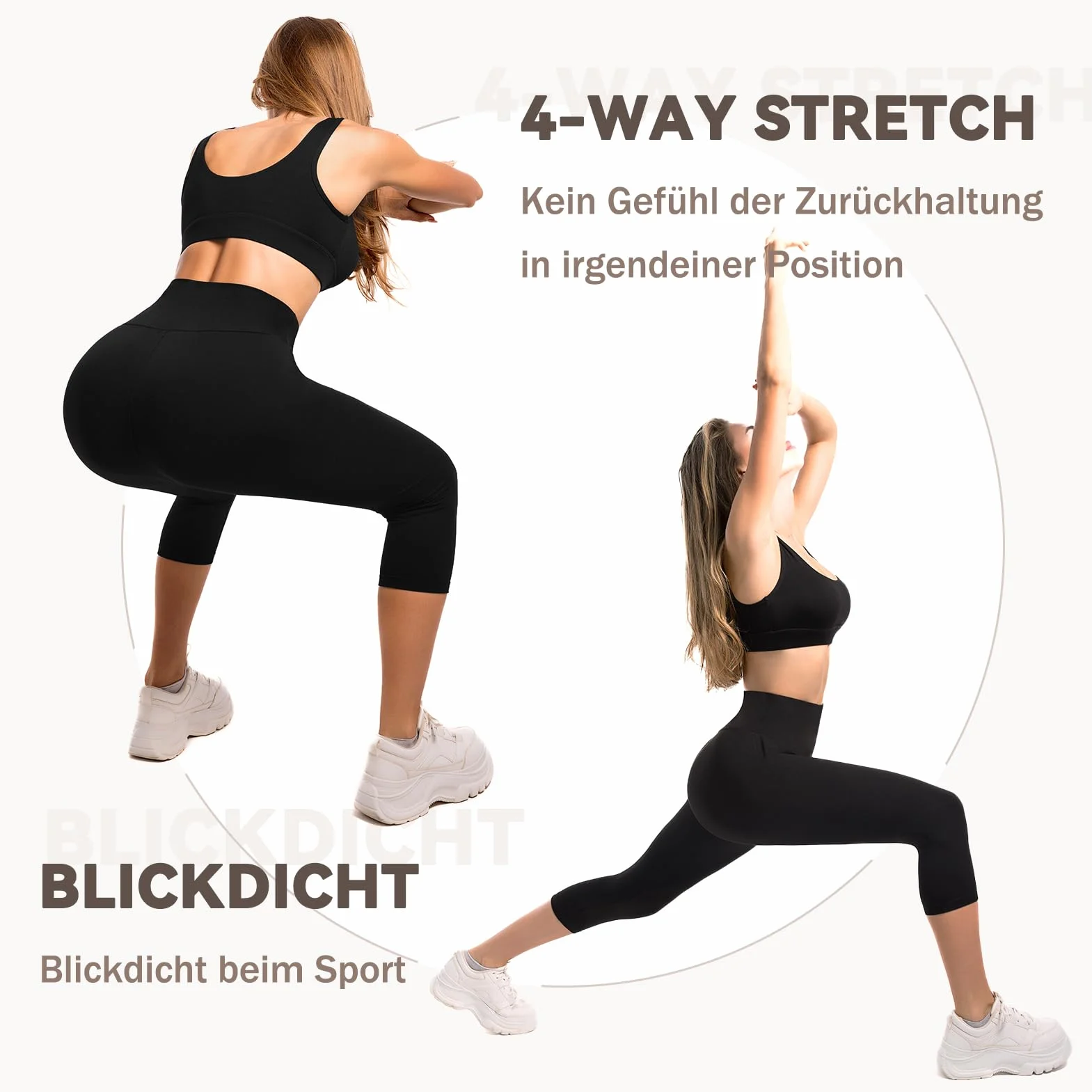 Capri legginsy damskie z kieszeniami, 3/4 sportowe legginsy damskie z wysokim stanem, do jogi, fitnessu, jazdy na rowerze