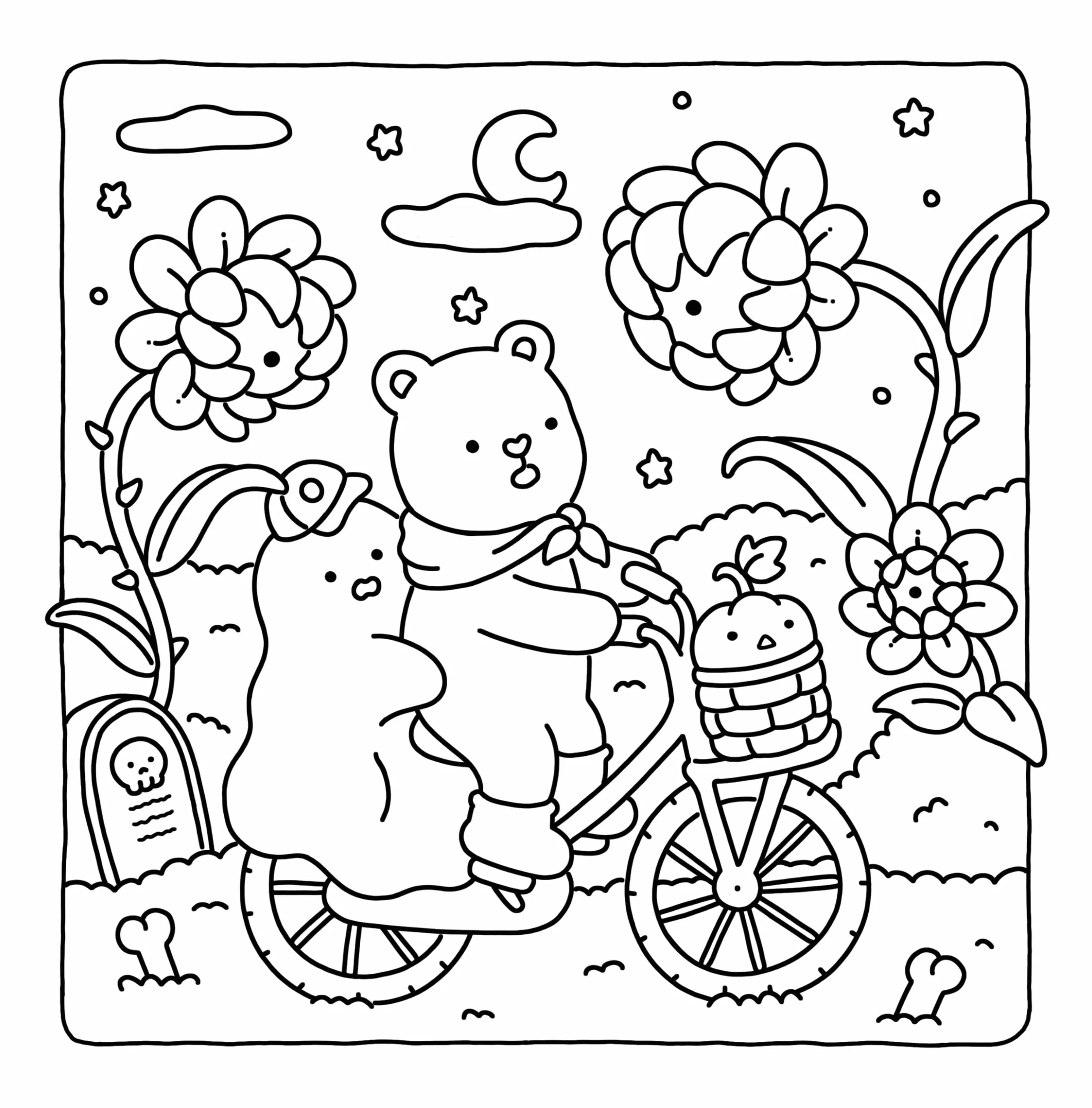 Spooky Fuzzy: Cute Creepy Coloring Book for Adults and Teens for Relaxation