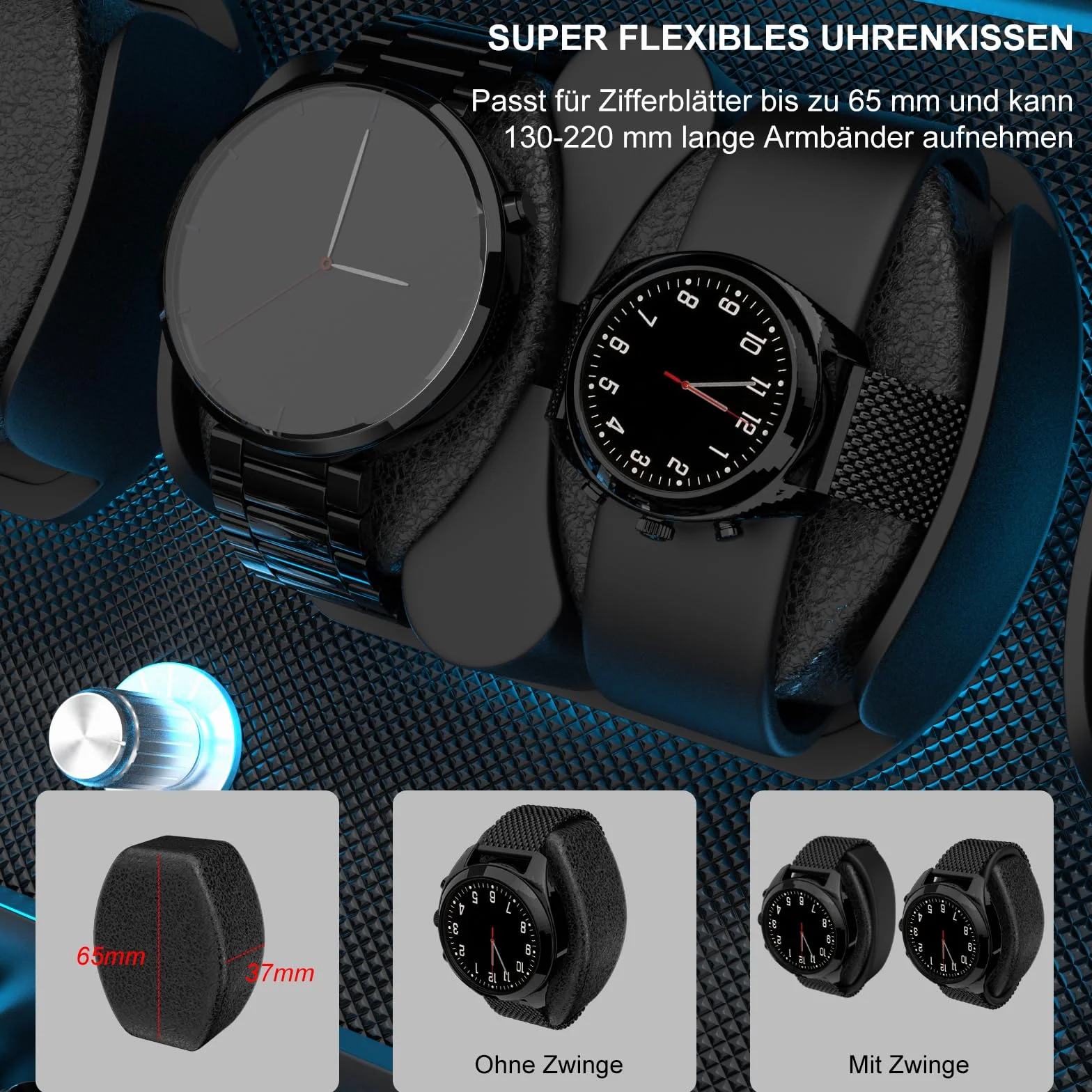XTELARY Automatyczny Stojak na 4 Zegarki z 4 Dodatkowymi Przegródkami, Pudełko Automatyczne Mechaniczne Classic Watch Winder