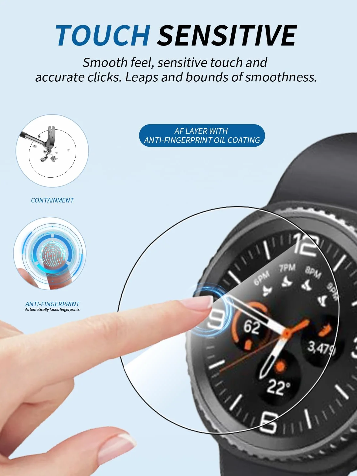 (3 sztuki) folii ochronnej do zegarka Samsung Watch 8 40 mm, folia ochronna na wyświetlacz z hartowanego szkła, wysoka rozdzielczość, odporna na zarysowania, wrażliwa na dotyk, twardość 9H