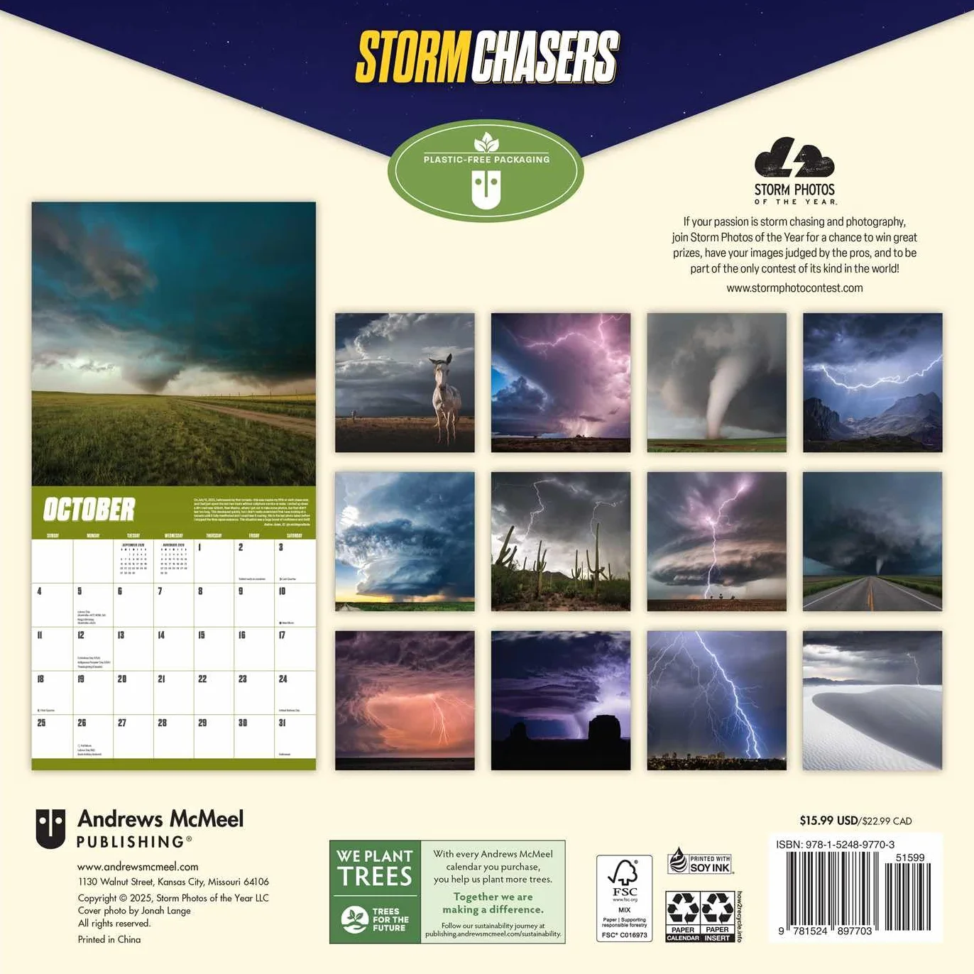 Storm Chasers 2026 Wall Calendar: The Year's Best Weather Photos
