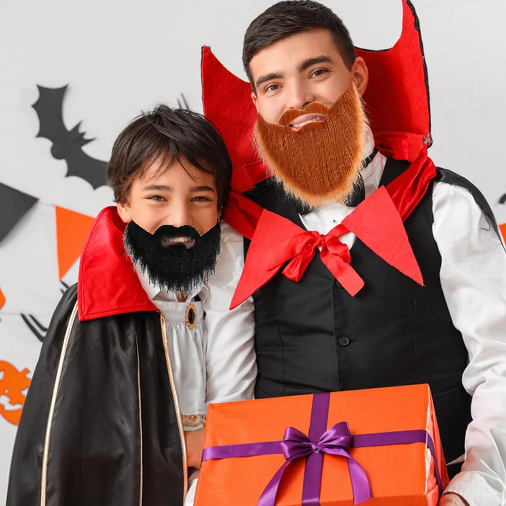 8 sztuk Zestaw sztucznych wąsów Sztuczna broda Zabawne wąsy z regulacją dla fałszywych Wąsik Broda Dorośli Dzieci Akcesoria Halloween Boże Narodzenie Impreza