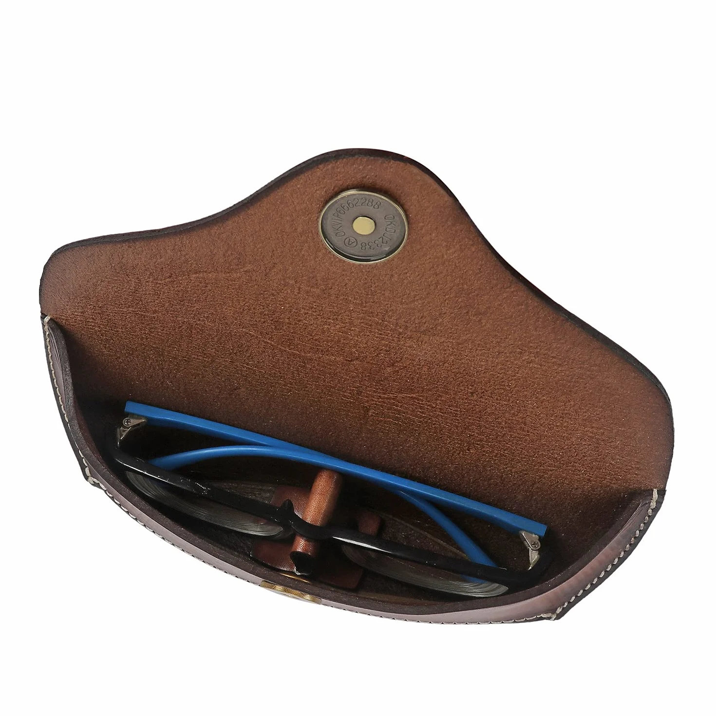 TOURBON Unisex Deluxe skórzane etui na okulary twarde pudełko do przechowywania okularów do czytania
