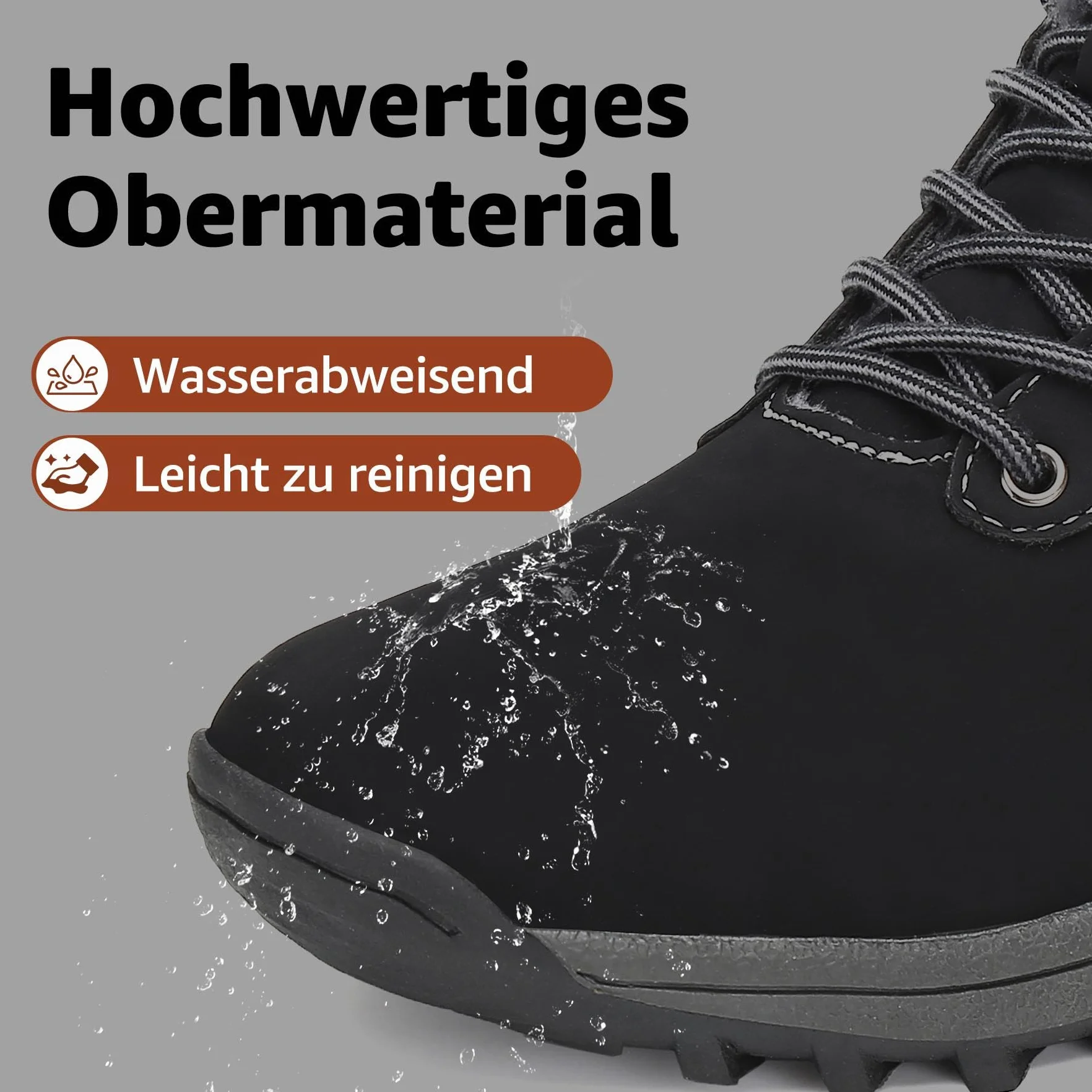 Mishansha Ciepłe buty zimowe z podszewką, męskie i damskie, wodoszczelne, trekkingowe, rozm. 36-48
