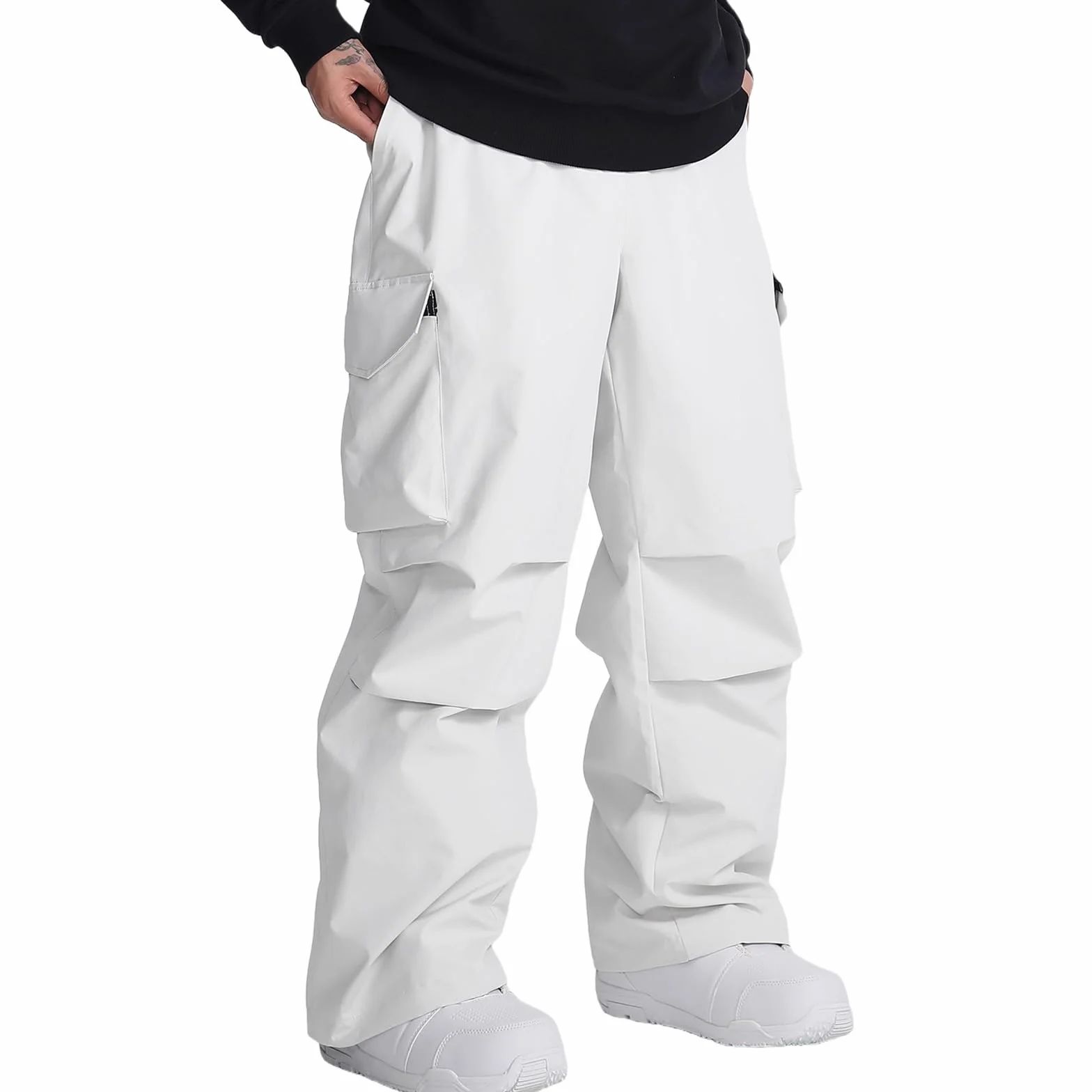 ALSOGO Damskie spodnie narciarskie Baggy Snowboarding izolowane wodoszczelne wiatroszczelne luźne spodnie śniegowe do użytku na zewnątrz