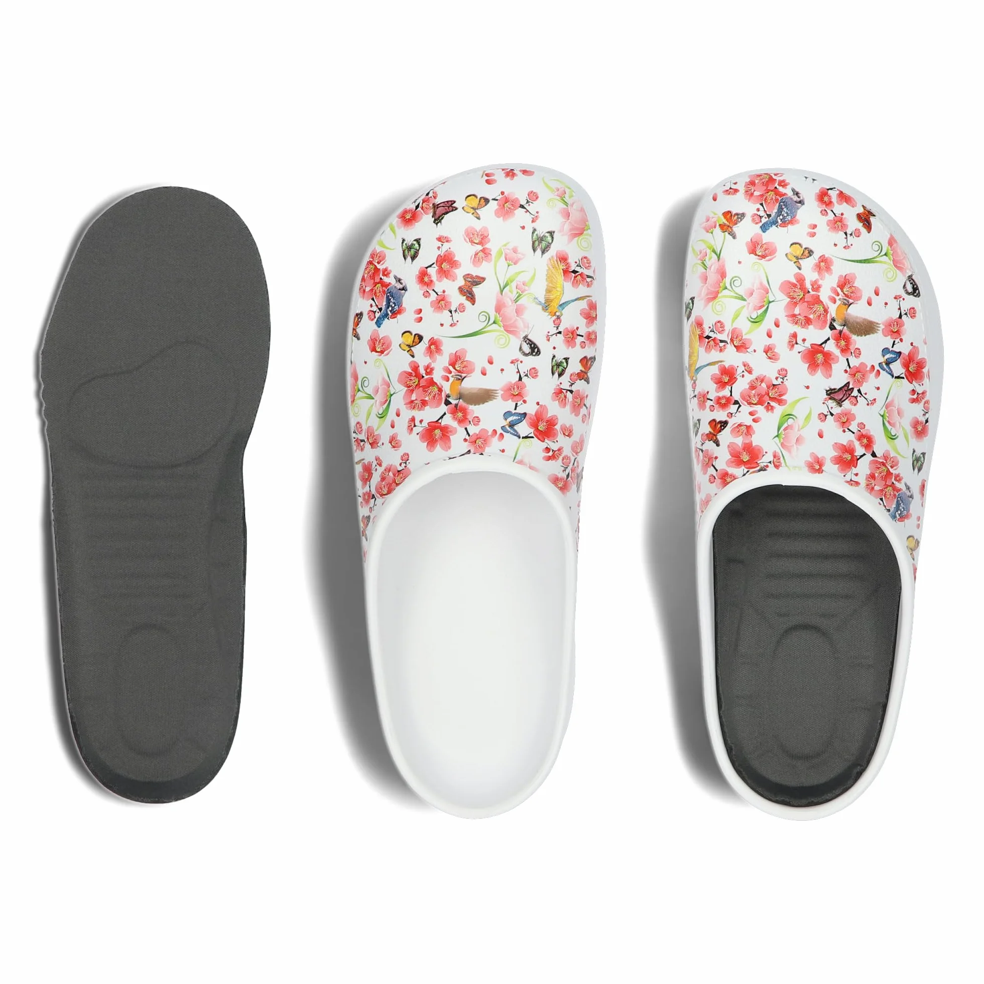 BeComfy Damskie i Męskie Chodaki Piankowe Bardzo Lekkie Klapki Unisex Zakryte Moro lub Kwiatki 36-46 EU