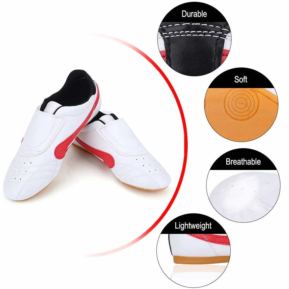 Regun Taekwondo Buty Taekwondo Unisex Boks Kung Fu Tai Chi Sport Buty gimnastyczne dla dzieci Dorosłych, kolorowe, 32 EU