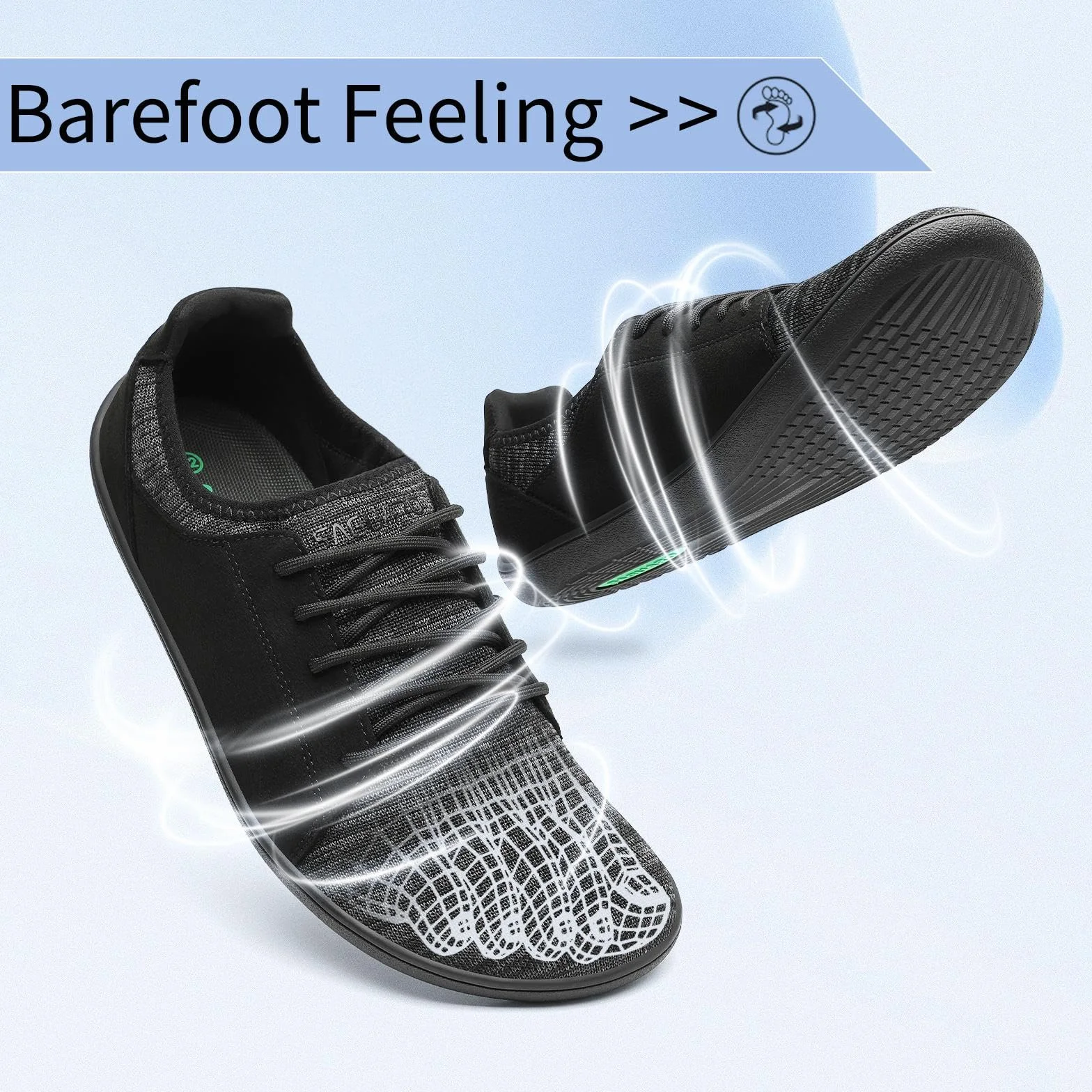 SAGUARO Męskie i damskie minimalistyczne buty barefoot Free Walker Luck III-Casual, oddychające buty do chodzenia unisex, 36-48 EU