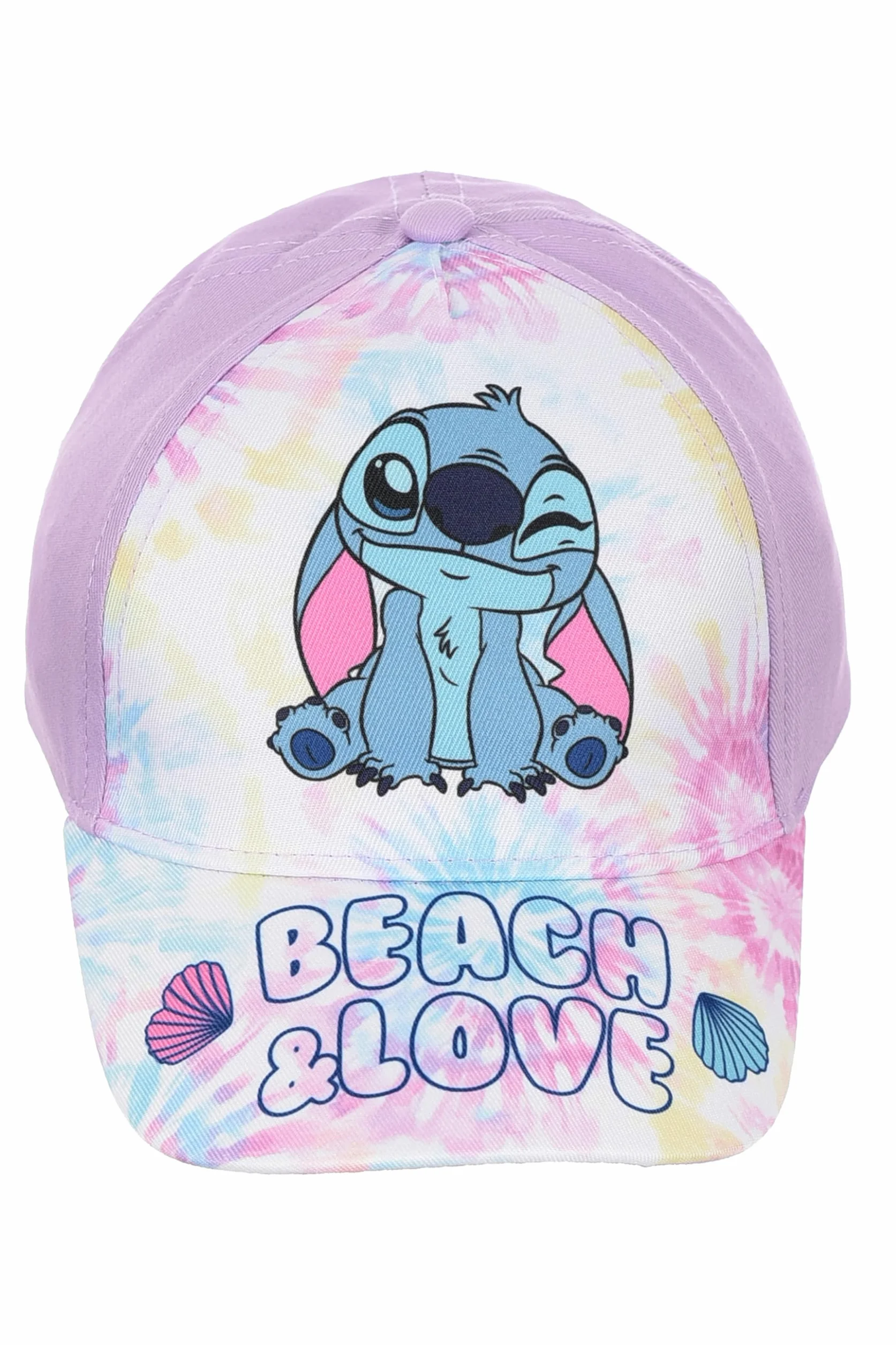 Disney Czapka z daszkiem ze ściegiem dla dziewczynek, kolor różowy i liliowy, motyw plażowy