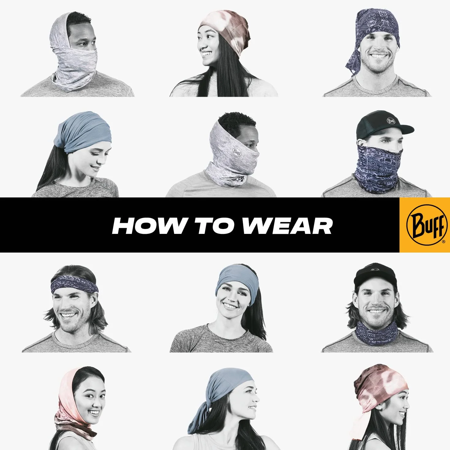 BUFF®| Komin Coolnet Uv Elastyczna, ochrona UPF50, lekka, elastyczna, materiał z recyklingu, sport, lato Mężczyzna Kobietar